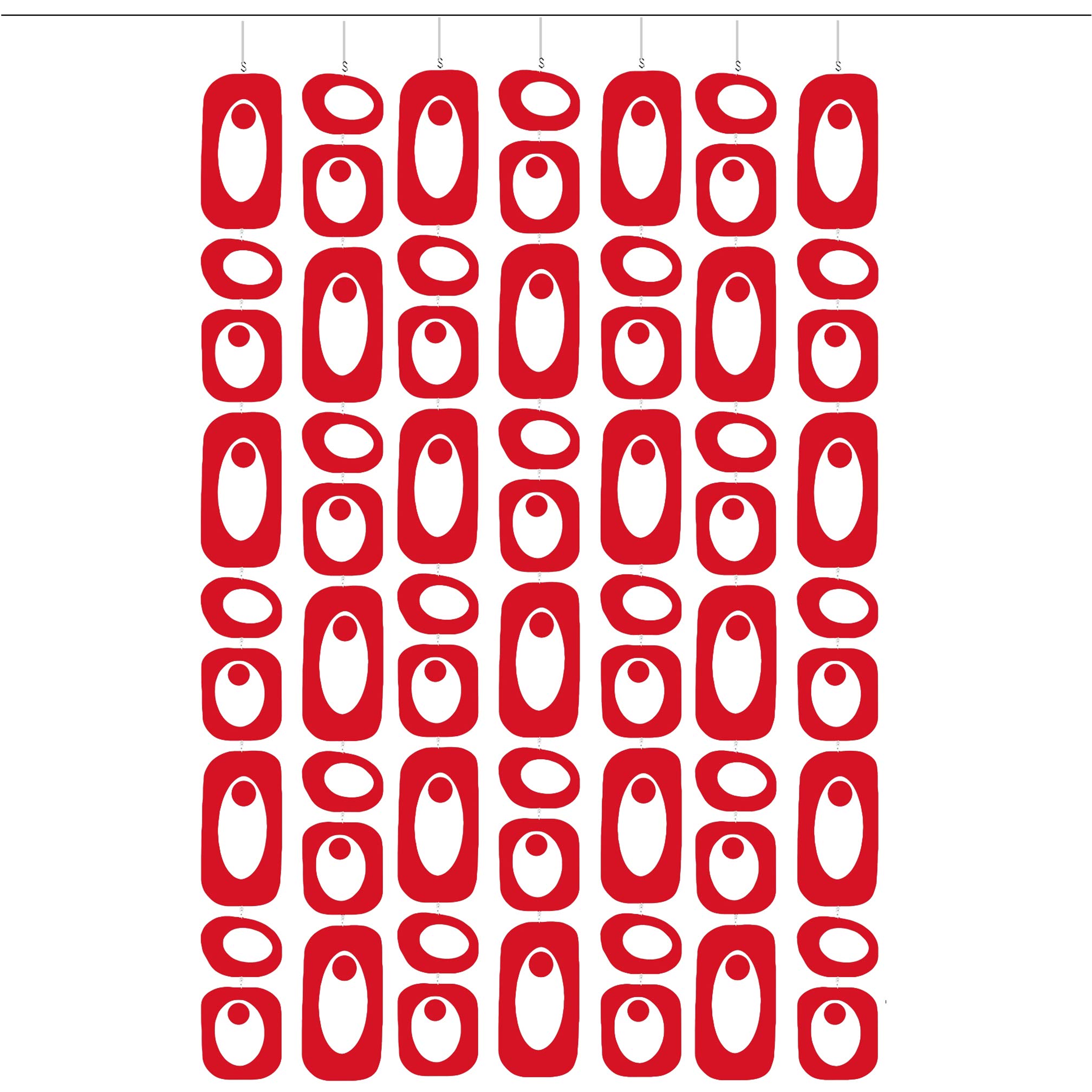 Red Beatnik DIY Room Divider Screen - Mid Century Modern Room Partition for Home & Office Decor - XXL Size 52”W x 70”H - Perfect for Studio Apartments, Open Floor Plans & Privacy Spaces