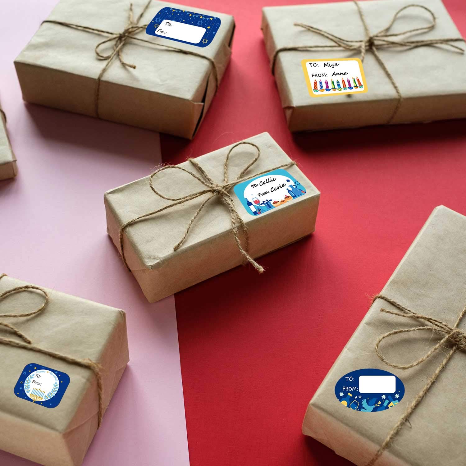 216 Hanukkah Labels & Tag Stickers - Self-Adhesive Party Decorations for Windows, Gifts, Cards, and Holiday Favors - Perfect for Jewish Festival Celebrations