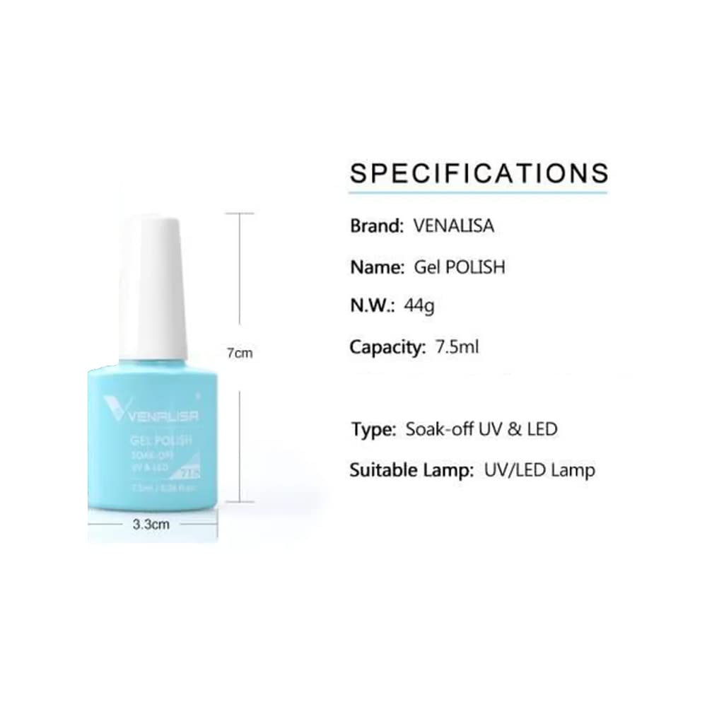 VENALISA #85 Gel Nail Polish 7.5ml - Soak Off UV LED Nail Gel for Manicure & Nail Art - Salon Quality Long Lasting Polish - Requires UV/LED Light to Cure - Perfect for Home DIY & Professional Salon Use