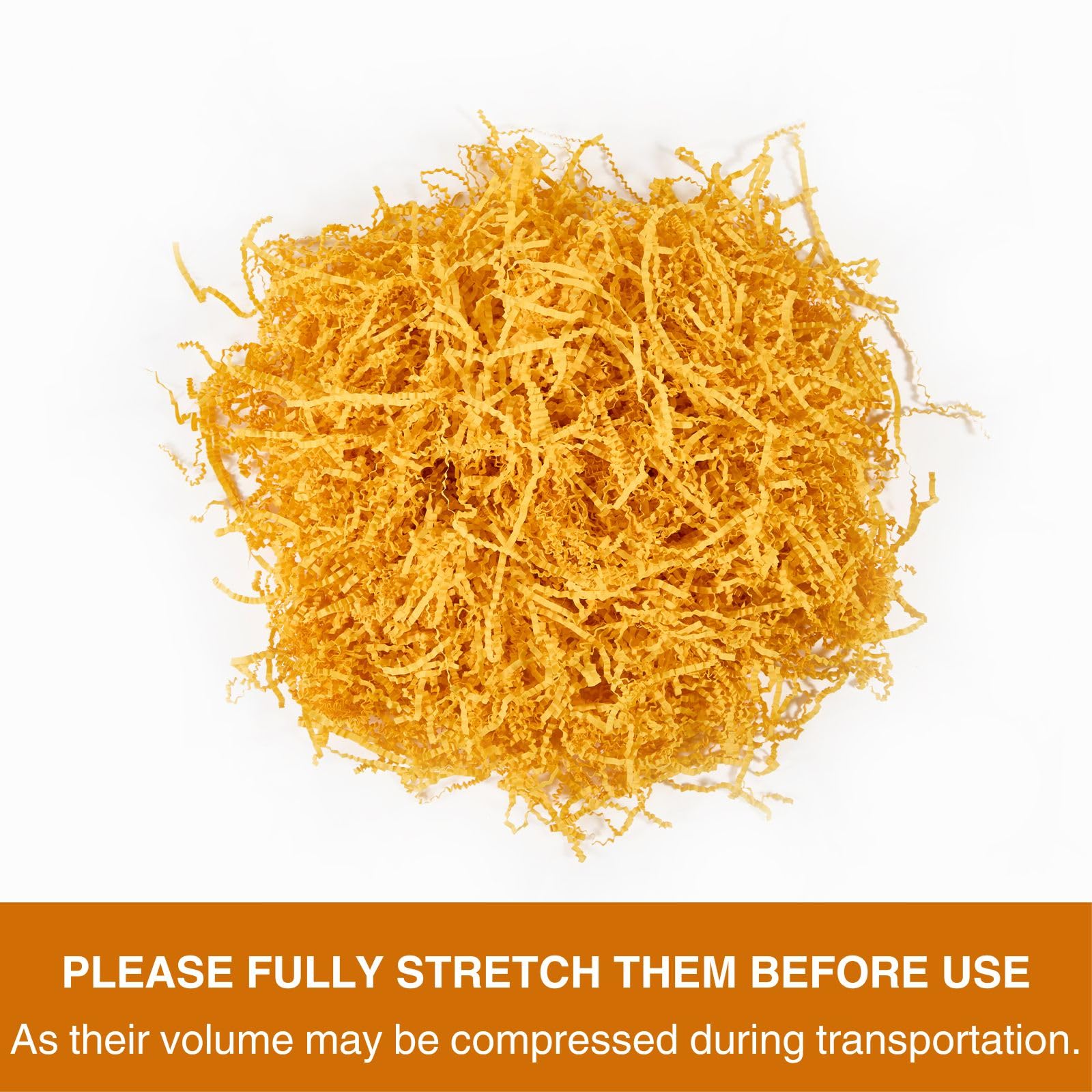 Nyvexon Crinkle Cut Shredded Paper - 4.5oz Orange Gift Basket & Box Filler for Christmas, Wedding, Birthday Decorations | Perfect for Party Packing, Craft Projects & Home Decor Scenes