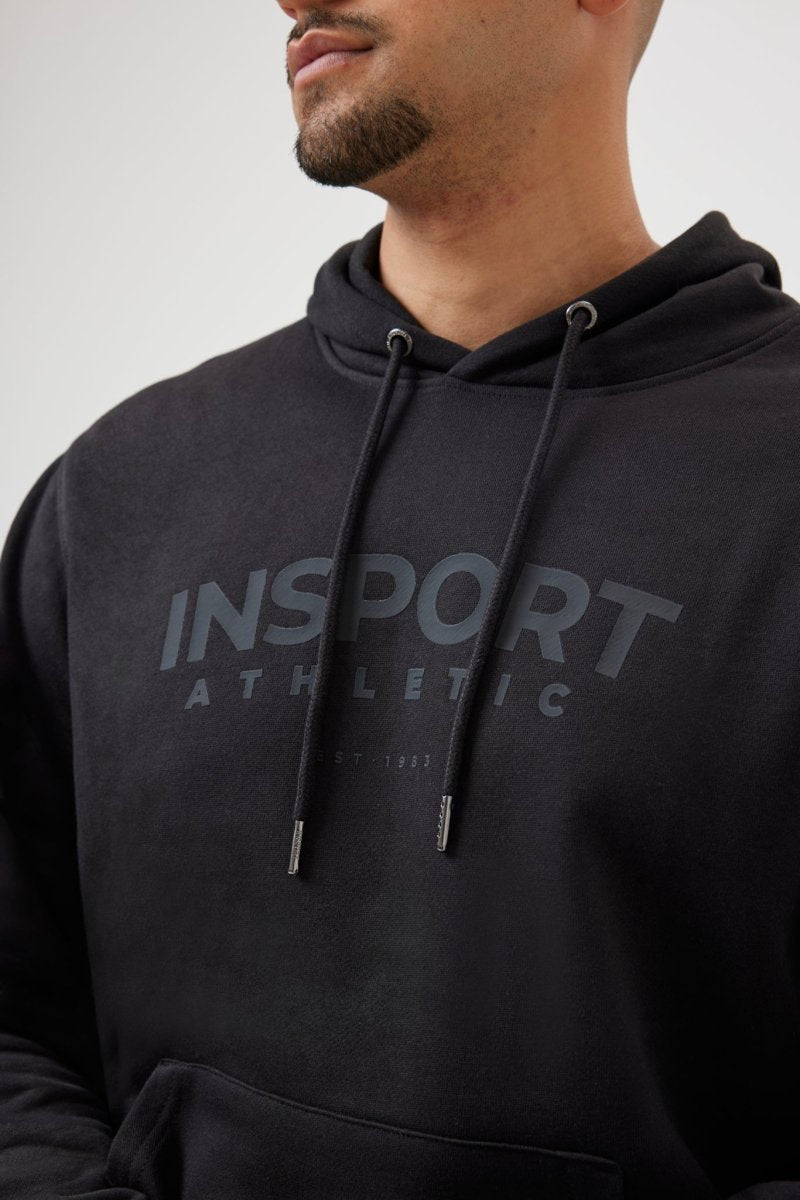 INSPORT Men's Ralph Black Hoodie - Soft & Comfortable Pullover Sweatshirt for Casual Wear, Gym, and Outdoor Activities