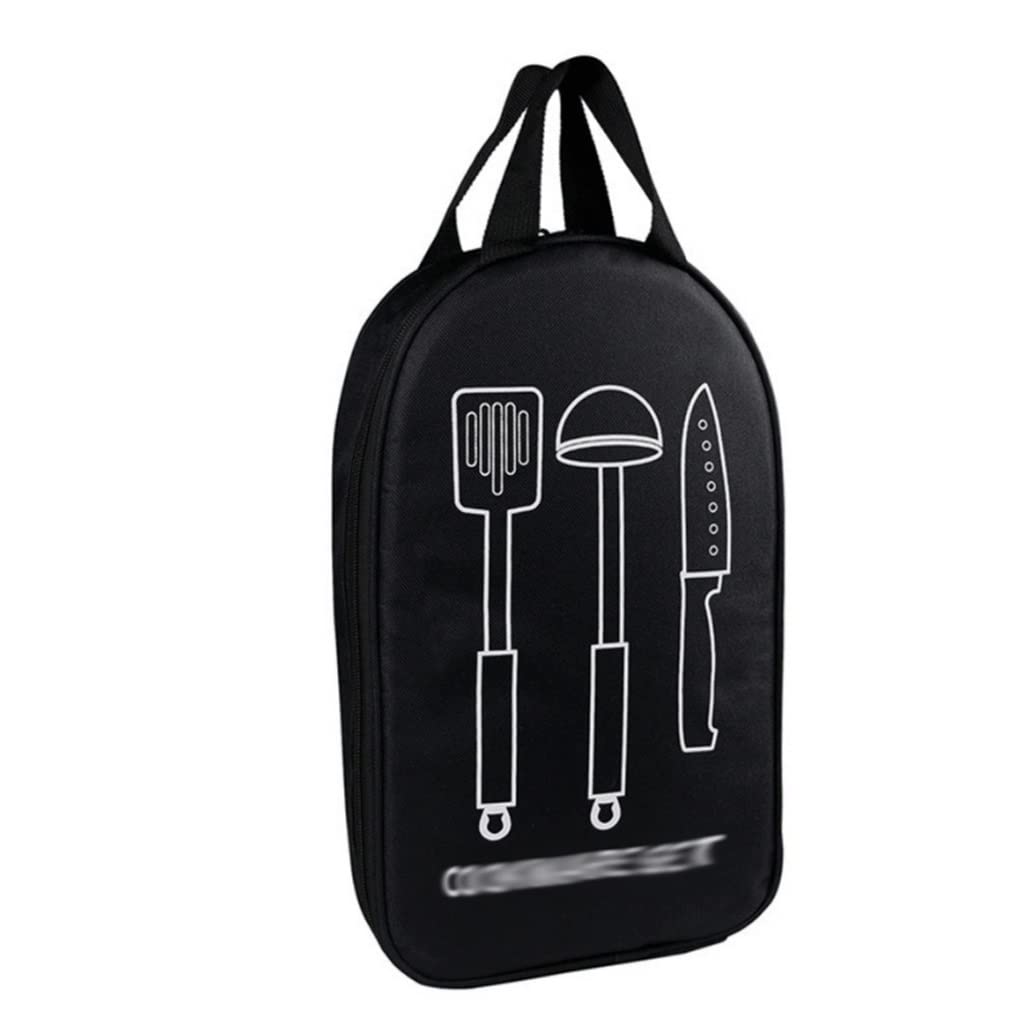 WSSBK 1PC Large Capacity Polyester Kitchen Cookware Storage Bag - Black One Size - Perfect for Outdoor Camping, Picnics & Cooking Utensil Organization