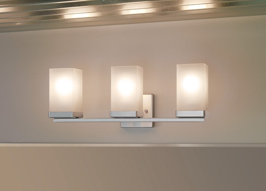 90 Degree 3 Globe Light Sconce - Brushed Nickel Wall Sconce YB8863BN by Moen - Perfect for Bedroom, Hallway, and Staircase Lighting