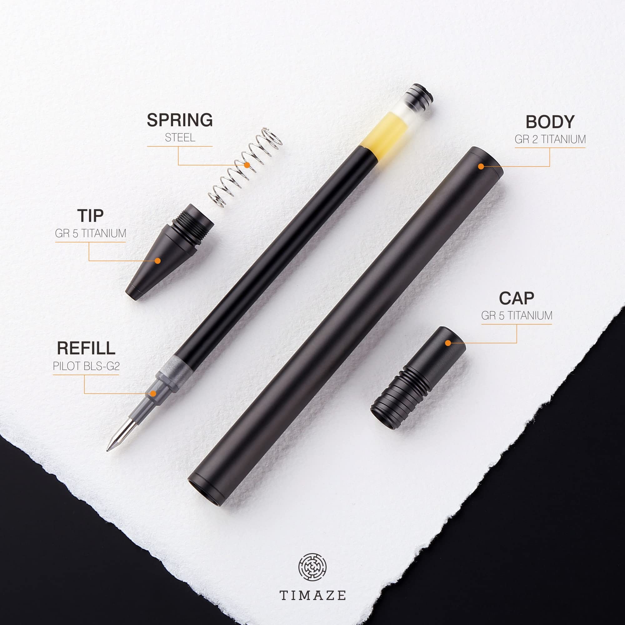 Premium Titanium Bolt-Action Pen - Black & Gold 5
