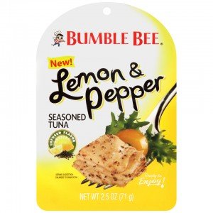 Bumble Bee Lemon & Pepper Seasoned Tuna Pouch - 3 Pack (2.5 Oz Each) | High Protein, Low Carb Snack for Lunch, Camping & Emergency Food Supply