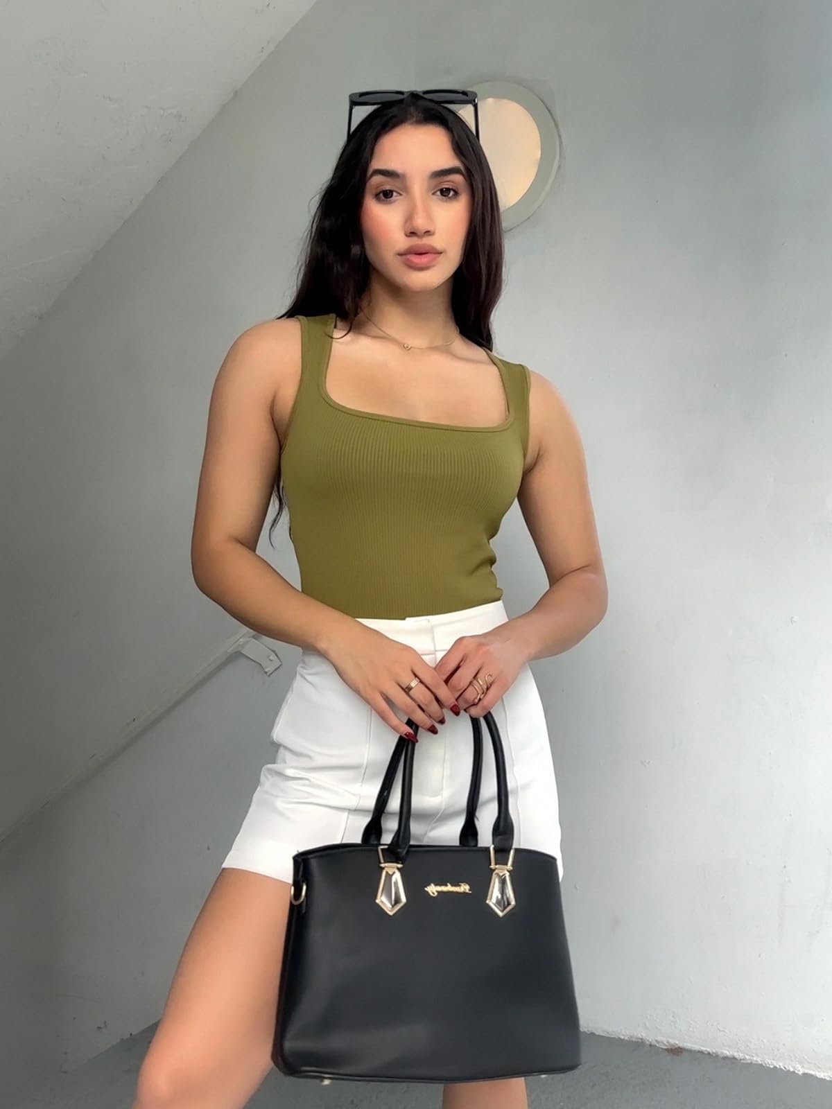 Trendy Women's Sleeveless Square Neck Ribbed Crop Tank Tops - Summer Casual Wear for Beach, Gym & Everyday Outfits