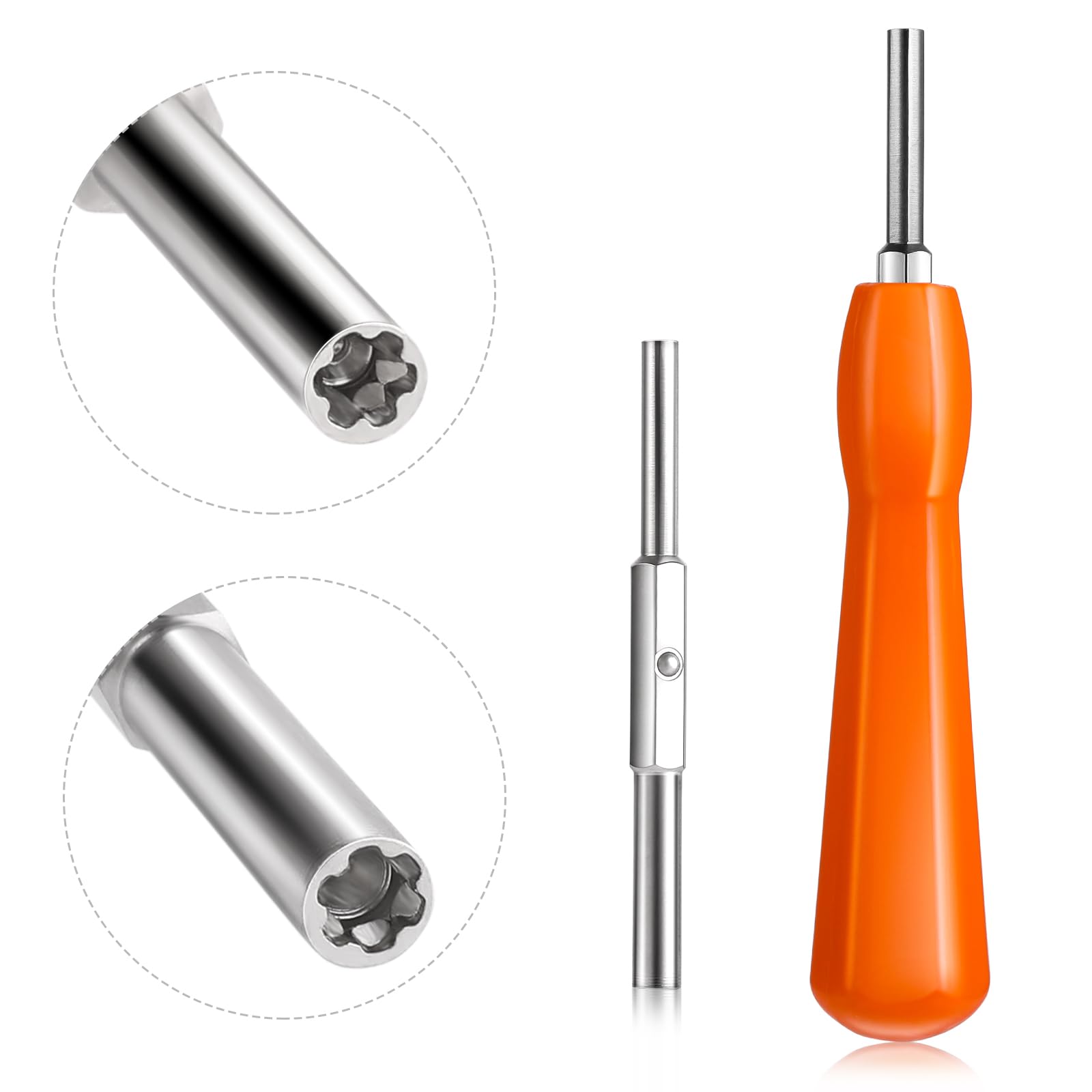 Abeillo Double-Ended Security Gamebit Screwdriver Set 3.8mm & 4.5mm - Compatible with NES, SNES, N64, Gameboy Game Cartridges (Orange) - Perfect for Retro Gaming Console Repair & Maintenance