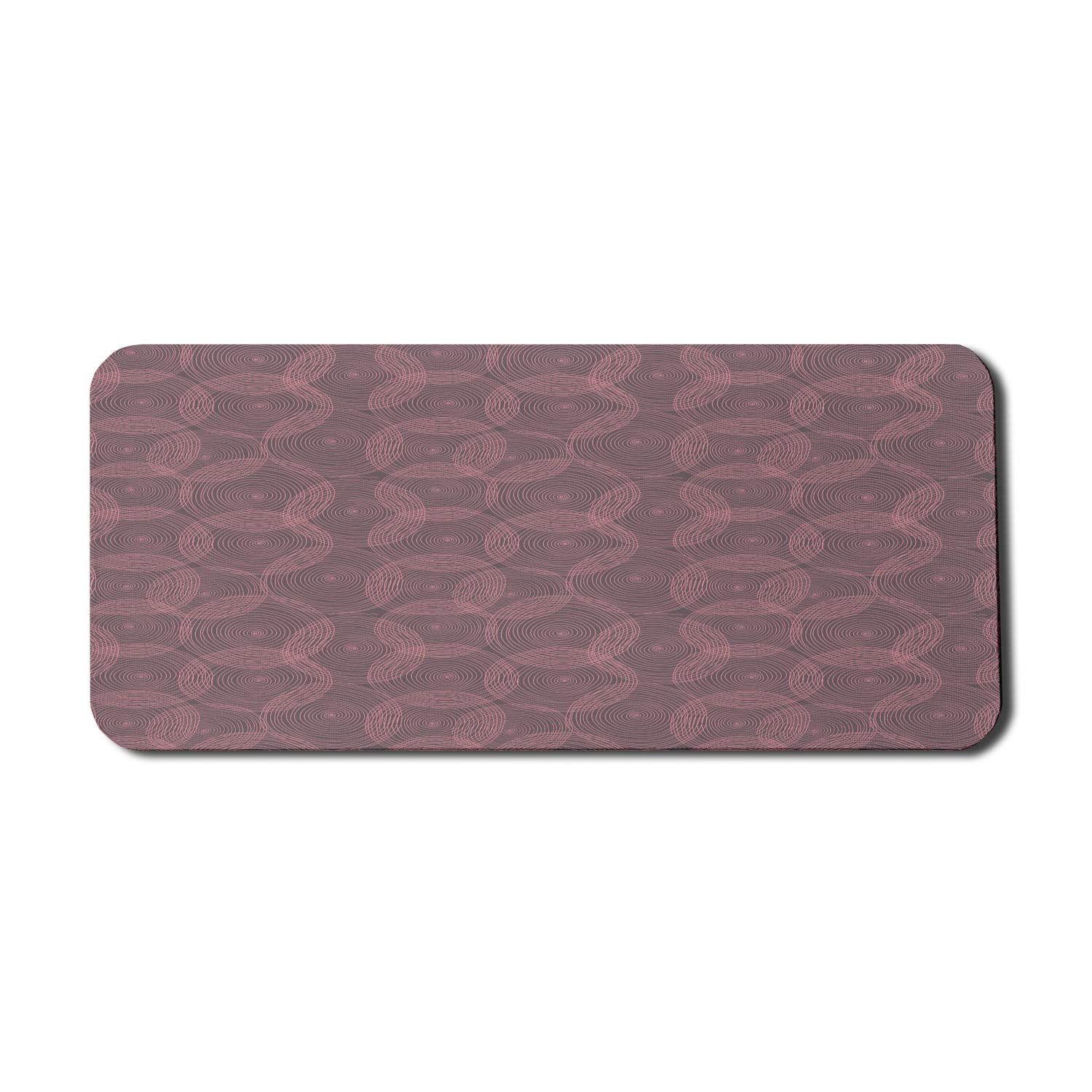 Ambesonne Abstract Computer Mouse Pad - Non-Slip Rubber Gaming Mousepad with Creative Spiral Circle Swirls Geometric Pattern, Extra Large 35