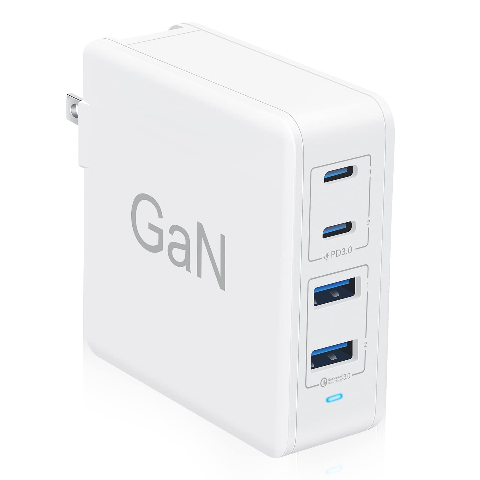 100W USB C Fast Charger PD 3.0 - 4 Port GaN Wall Charger for MacBook Pro/Air 2021, iPhone 15/14/13/12, iPad Pro, Galaxy S23/S22, Dell XPS - Compact & Powerful Charging Station for Home, Office & Travel (White)