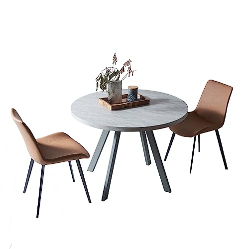 Table + 2 Brown Chairs
