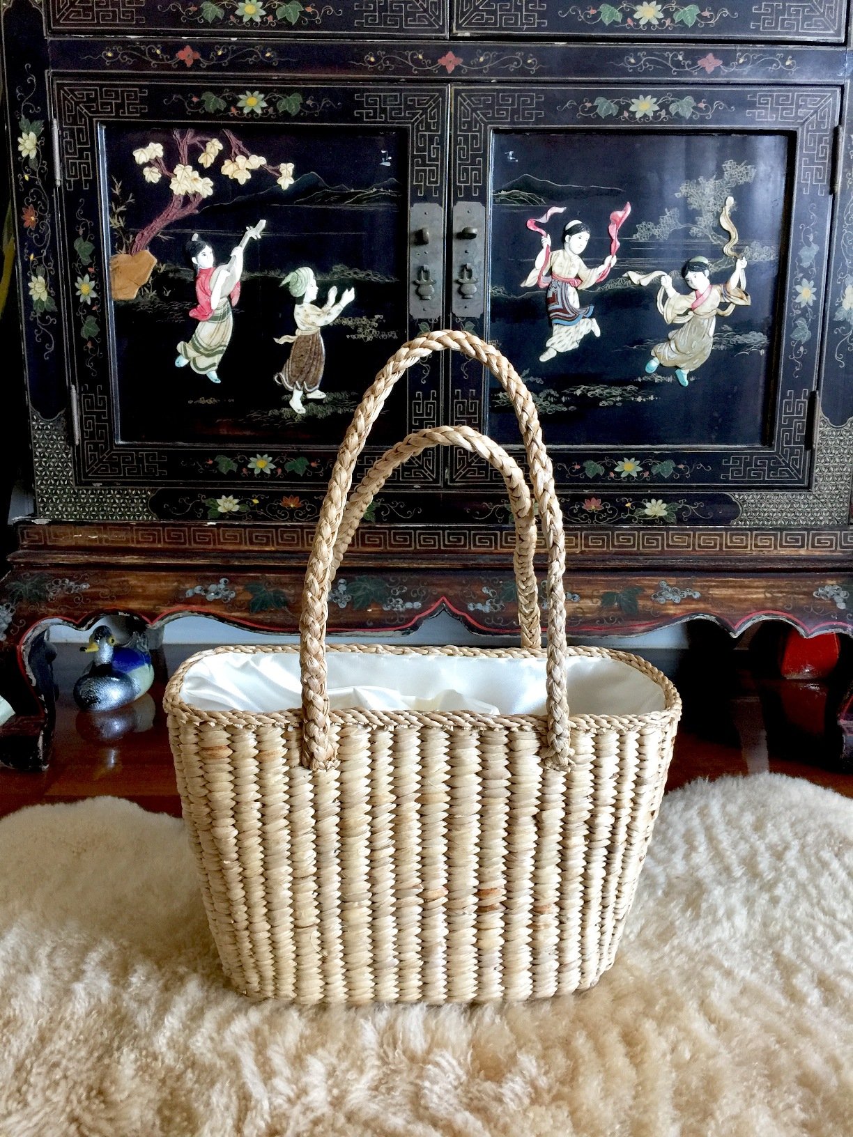 Handwoven Straw Tote Bag for Women - Natural Woven Beach Bag with Leather Handles - Perfect for Summer, Vacation, Shopping and Beach Outings
