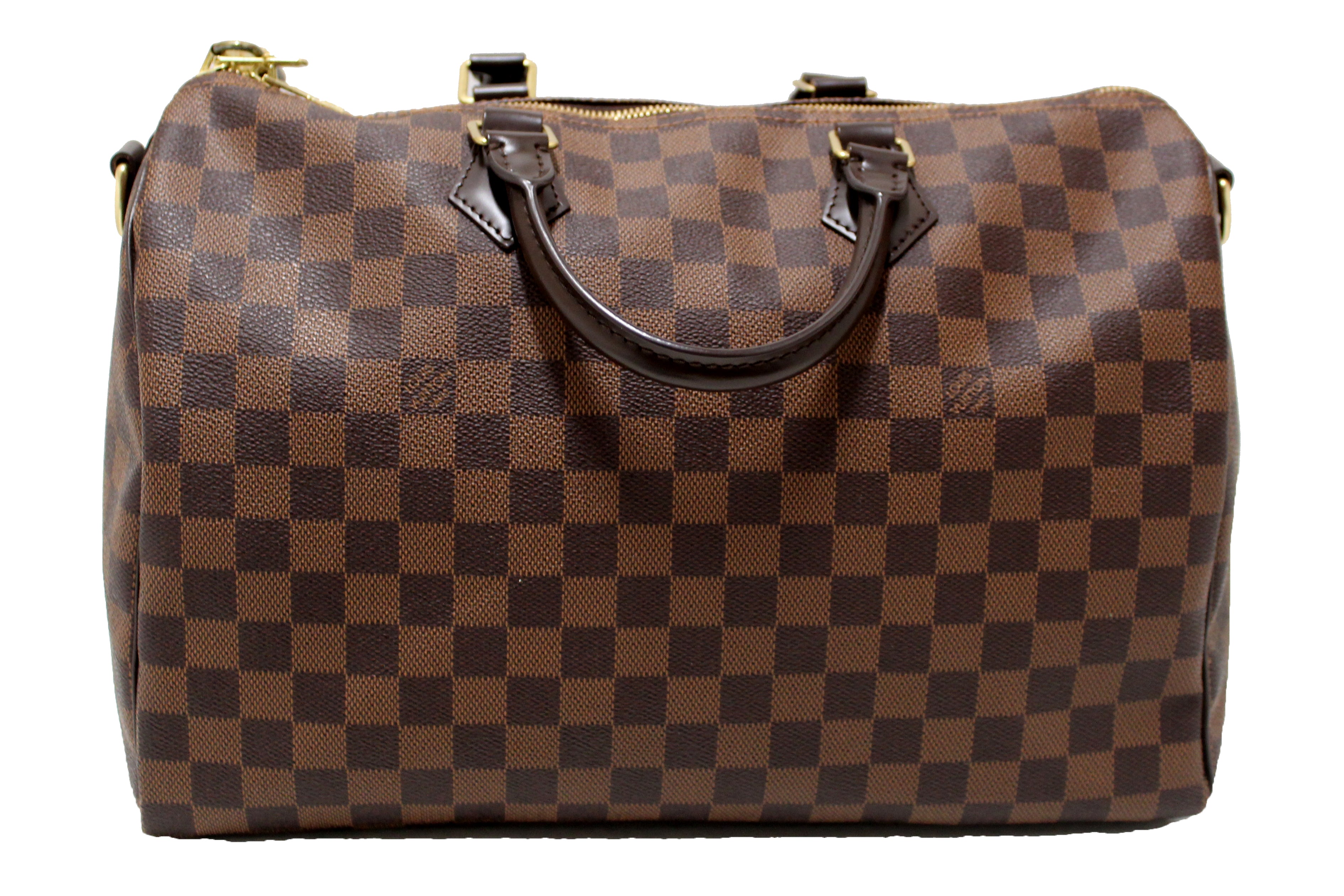Authentic Louis Vuitton Damier Ebene Speedy 35 Bandouliere Crossbody Bag - Luxury Handbag for Women, Perfect for Travel, Work & Everyday Use