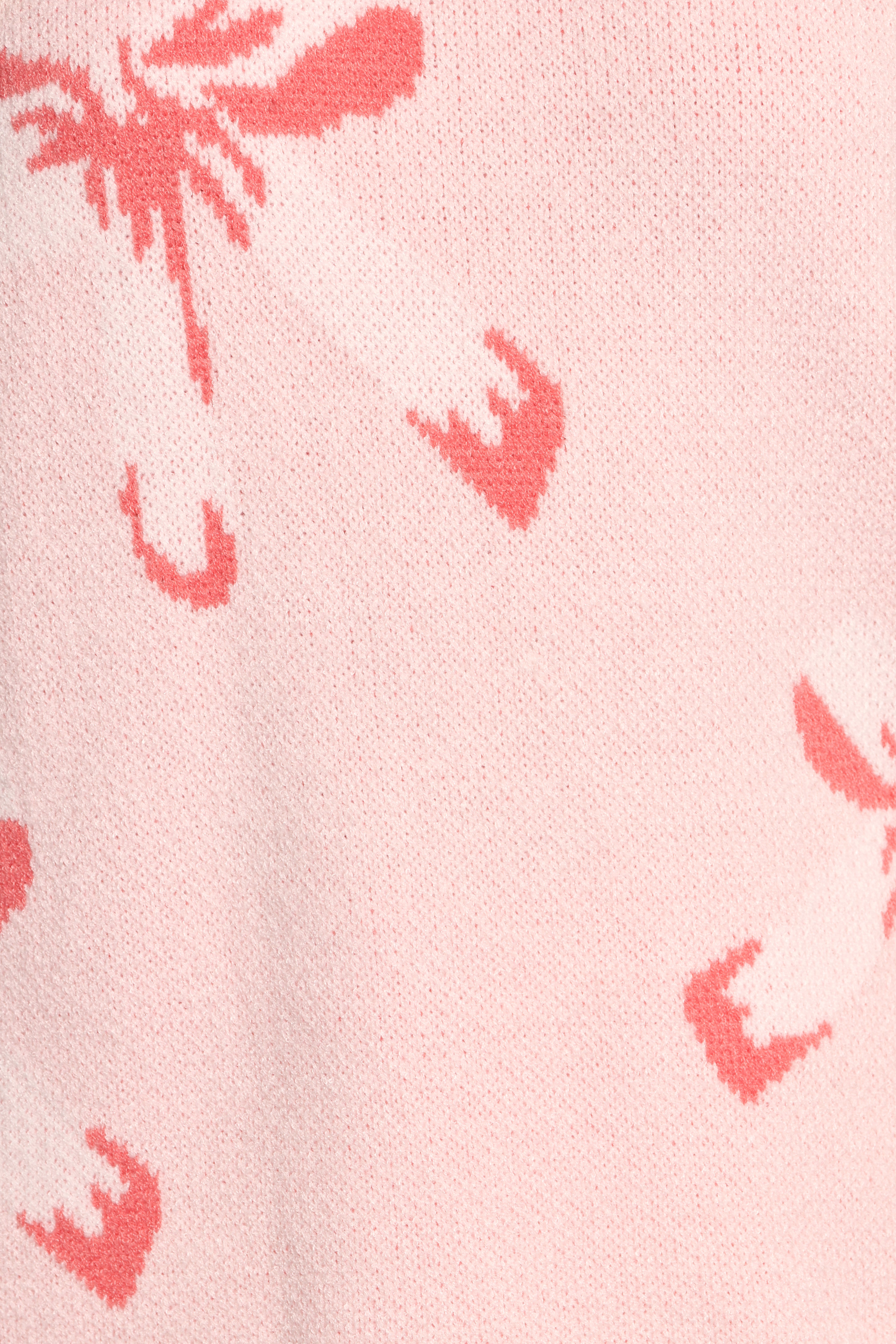 Carrington Bow Print Knit Sweater for Women | Soft Pink Pullover | Casual Winter Fashion | Perfect for Office, Dating & Holiday Outfits