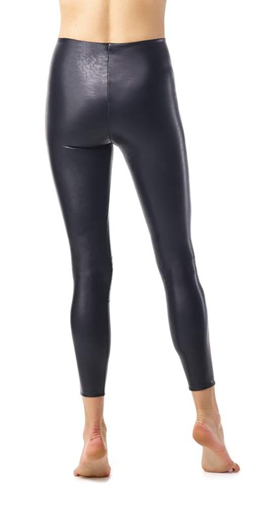 Commando Faux Leather Moto Leggings for Women - Black XS (Size 26) - High Waist Stretchy Biker Pants for Casual Wear, Night Out & Motorcycle Riding
