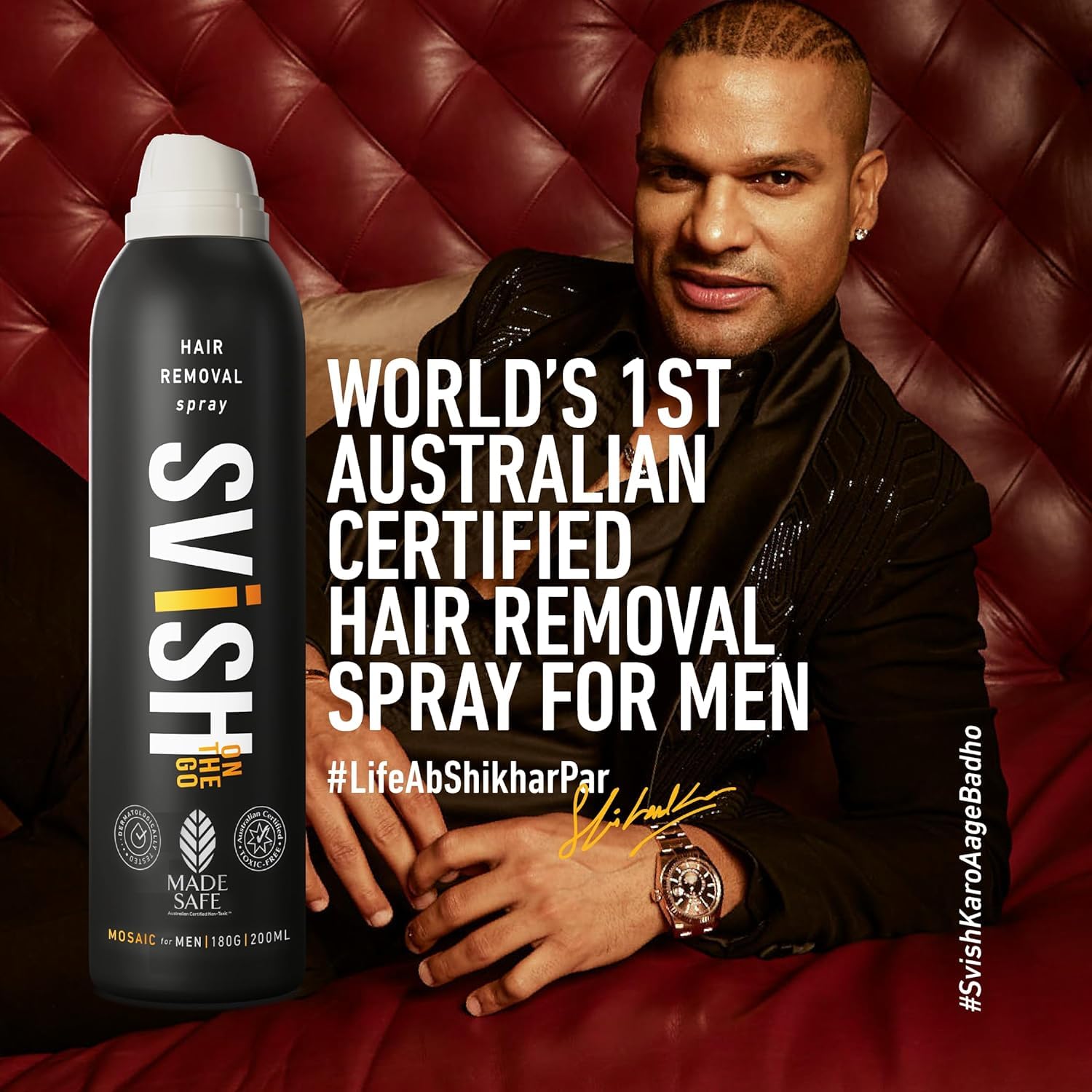 Smooth On The Go Hair Removal Spray for Men - 200ml | Painless Body Hair Removal Cream for Back, Chest, Legs, Arms & Sensitive Areas | Includes Post Hair Removal Soothing Cream (50g) | Perfect for Travel, Gym & Quick At-Home Hair Removal