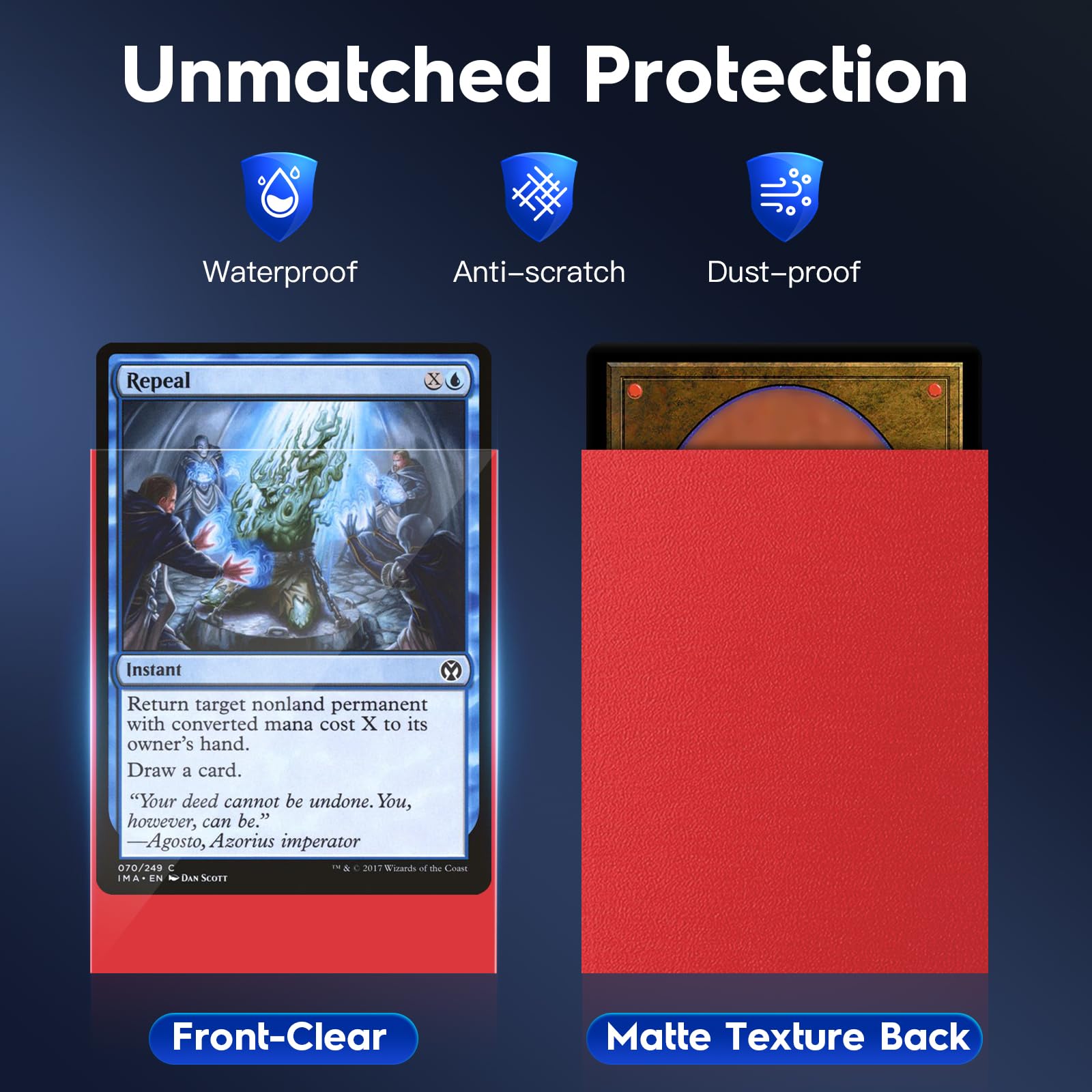 500ct Trading Card Sleeves - Perfect Fit MTG/Pokemon/Baseball Card Protectors (66x91mm) for TCG, Photocards & Collectibles | Acid-Free, Clear & Durable Card Sleeves for Gaming, Storage & Display
