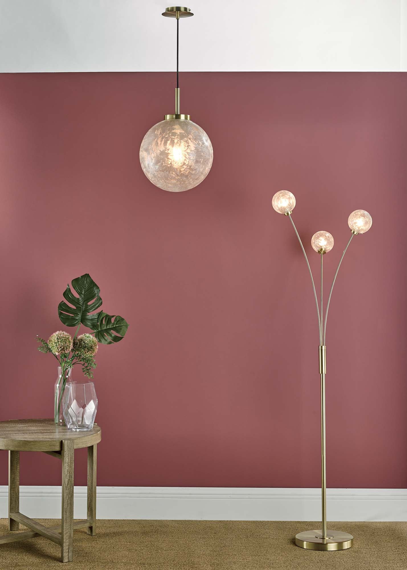 Avari 1-Light Modern Pendant Light Fixture - Satin Brass Finish with Clear Frosted Glass Shade - Perfect for Kitchen Island, Dining Room, or Entryway Lighting