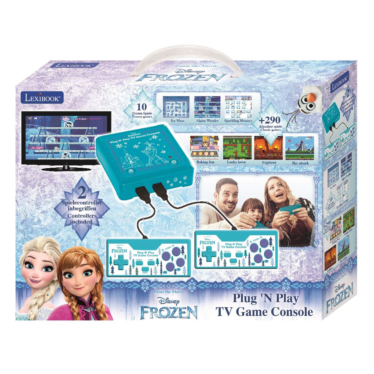 Lexibook Plug'n Play Games Console with 300 Classic Games - Retro Gaming System for Kids & Adults - Perfect for Family Fun & Nostalgic Entertainment