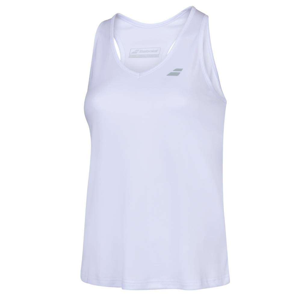 Babolat Women's Play Tank Top - Breathable Quick-Dry Tennis Shirt for Women, White - Perfect for Tennis, Gym & Summer Workouts