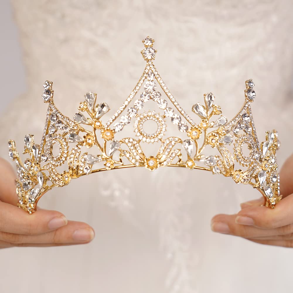 JWICOS Elegant Crystal Pearl Wedding Tiara Crown for Bride | Queen Headpiece for Women | Pageant, Birthday & Prom Hair Accessories | Perfect for Bridal Showers, Weddings & Special Occasions