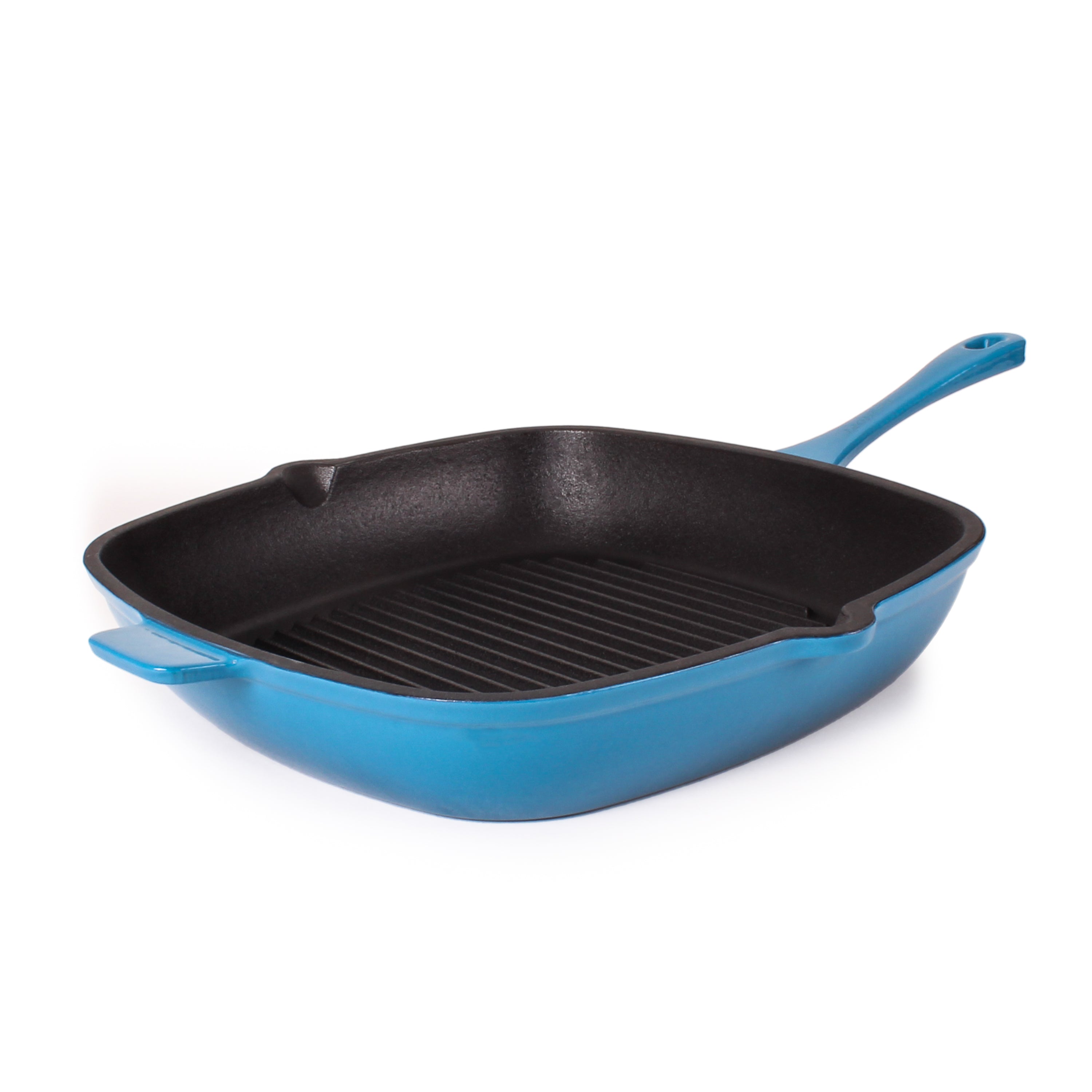 BergHOFF Neo 10-Piece Cast Iron Cookware Set - Blue Enameled Dutch Oven, Skillet & Pots - Durable Kitchen Cookware for Baking, Roasting & Stovetop Cooking