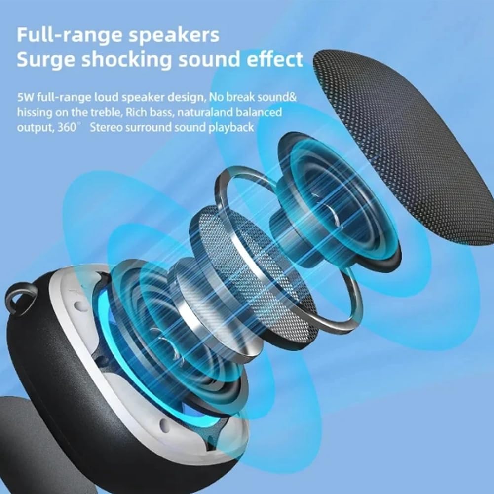 Louttary Portable Mini Bluetooth Speakers - Wireless Stereo Pair, Magnetic Dustproof Design with RGB Lights for Outdoor/Indoor Use - Perfect for Travel, Parties, and Home Entertainment (Black)