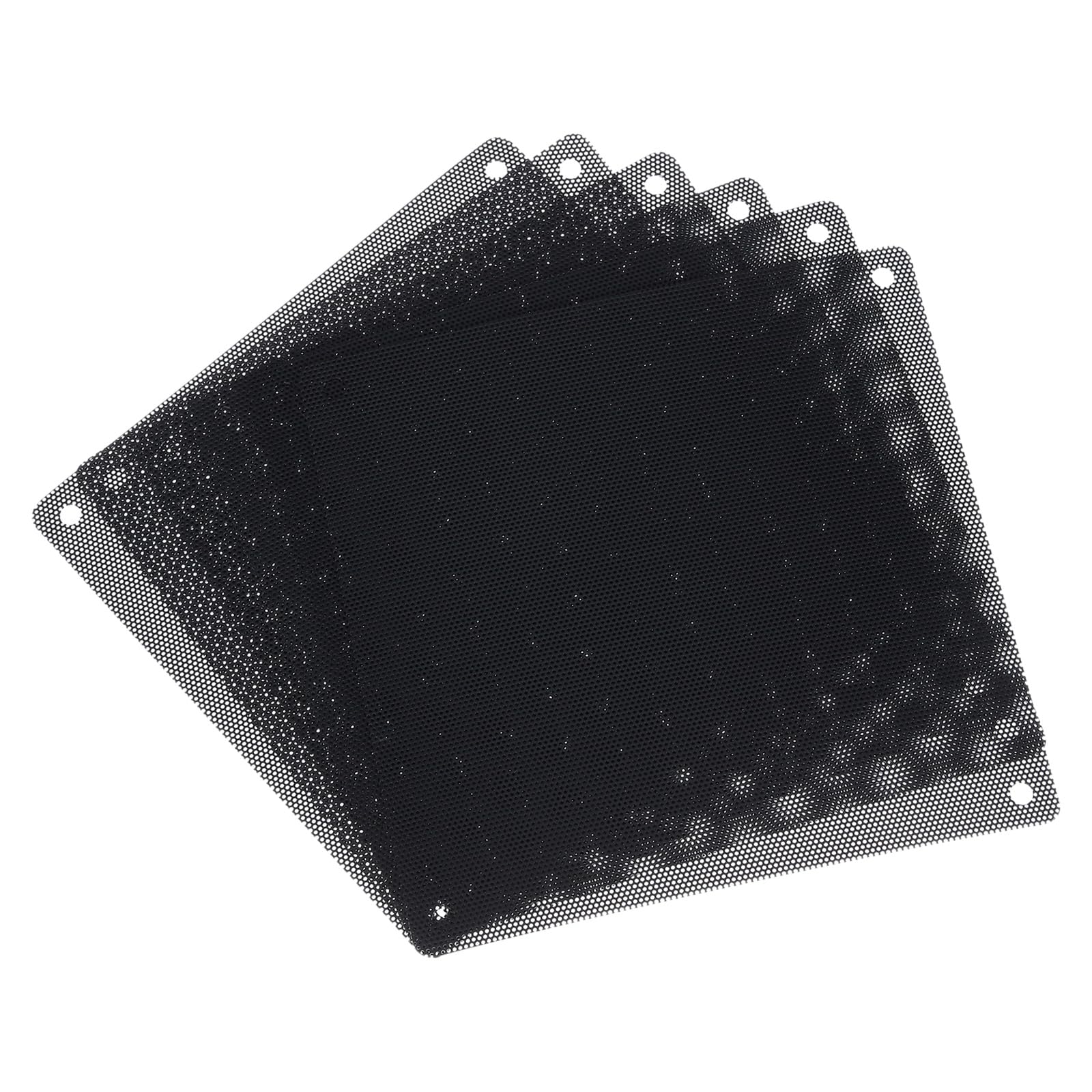 6PCS 140x140mm Black PC Dust Filter Mesh Cover - PVC Computer Case Cooler Dustproof Fan Grills for PC Chassis & Speakers - Perfect for Gaming Rigs, Home Theater Systems & Office Workstations