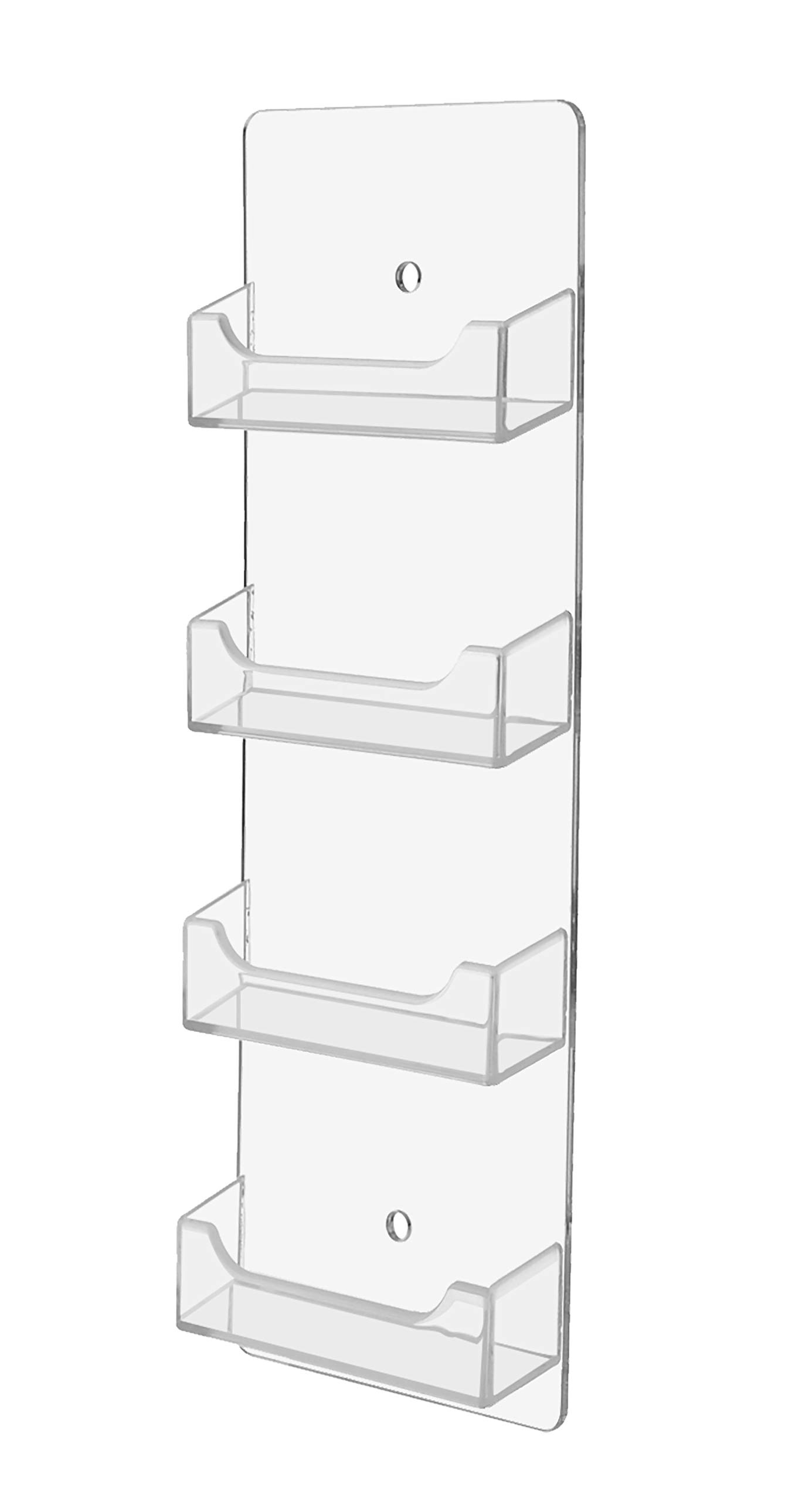 6-Pack Clear 4-Tier Business Card Holder Wall Rack - 4 Pocket Marketing Display for Gift Cards, Loyalty Cards & Name Tags - Perfect for Retail Stores, Offices & Trade Show Displays
