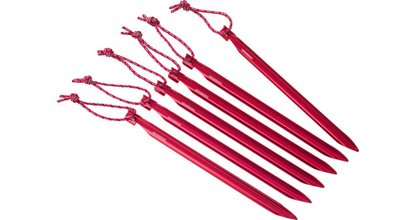 MSR Ground Hog Stake Kit - 6 Pack - Lightweight Aluminum Tent Stakes for Camping, Hiking & Backpacking - Secure Your Tent in All Weather Conditions