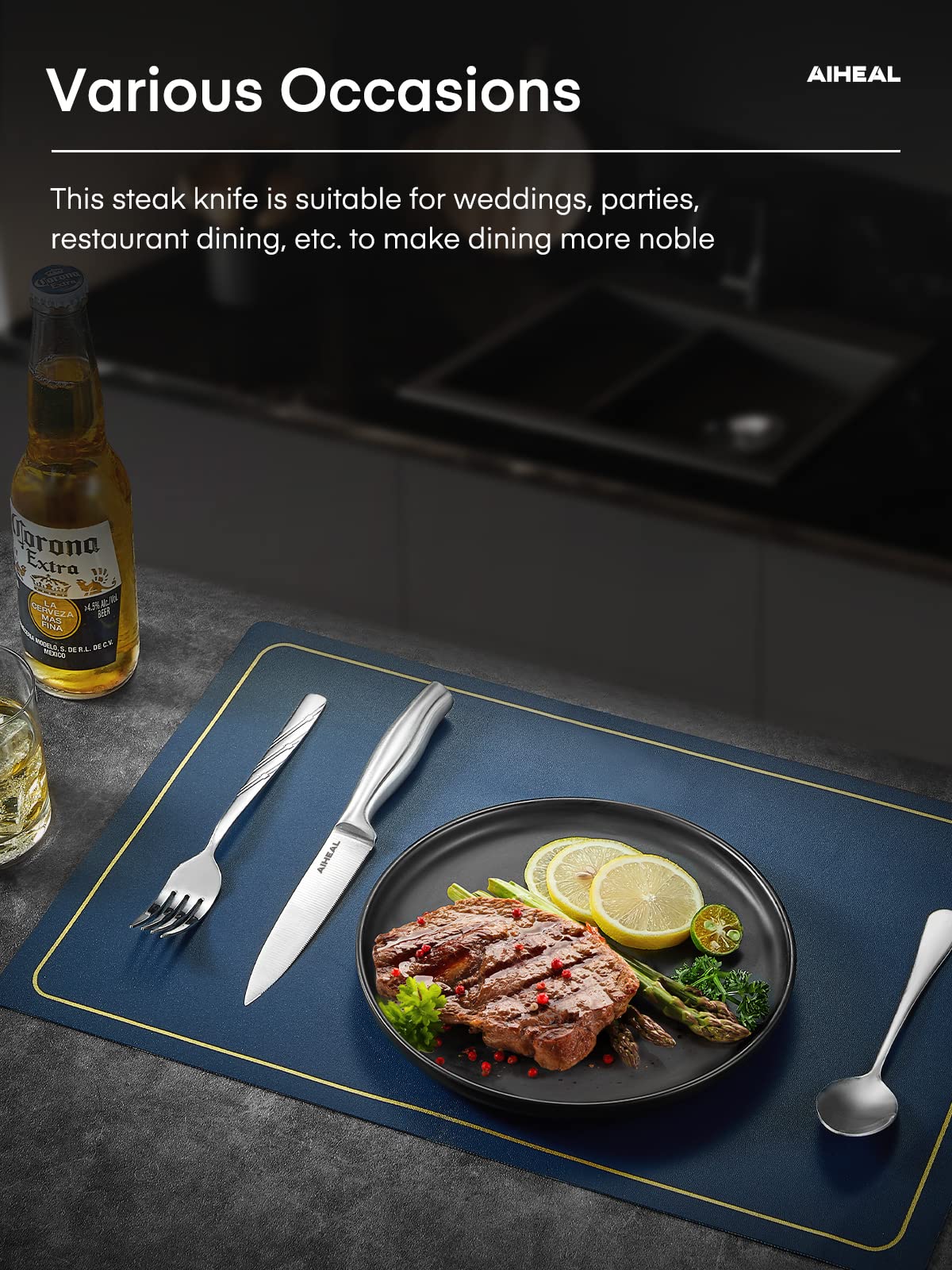 Premium 8-Piece Stainless Steel Steak Knife Set - 4.5