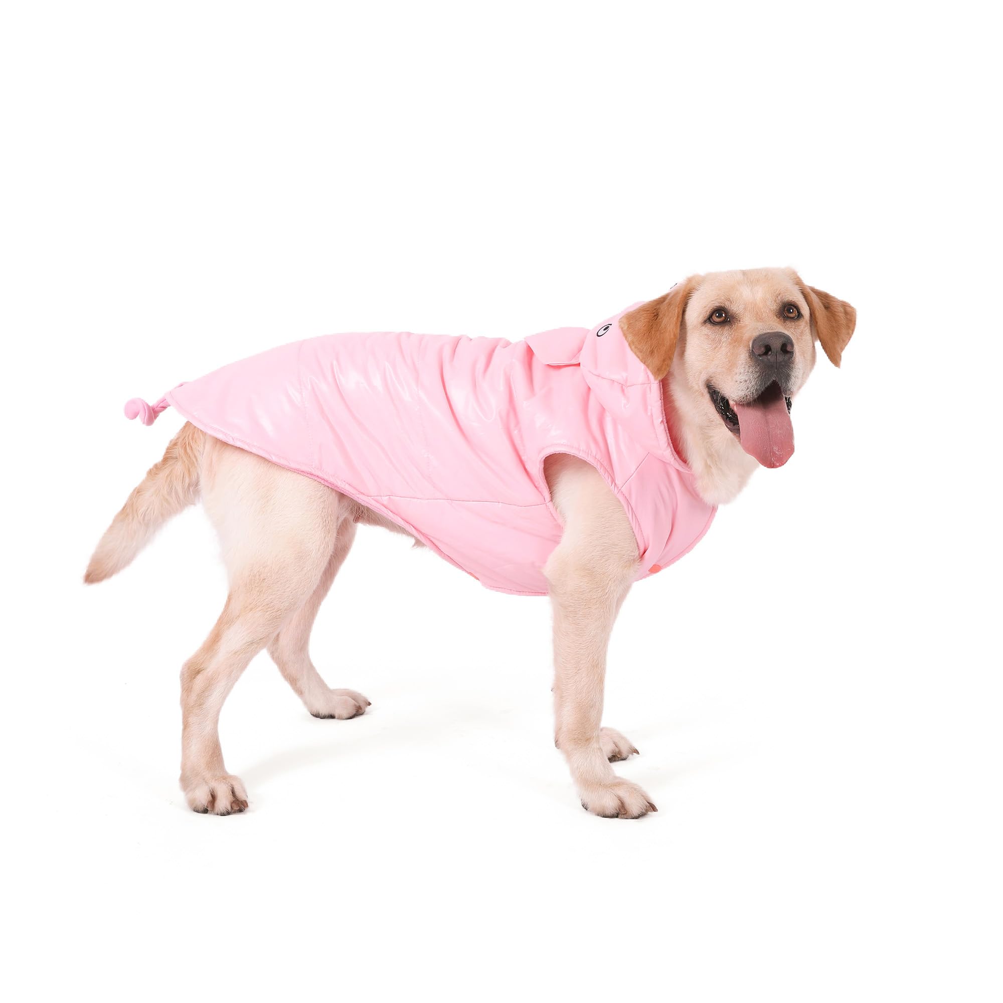 Waterproof Pink Pig Dog Costume - Winter Pet Outfit for Halloween & Snow Play