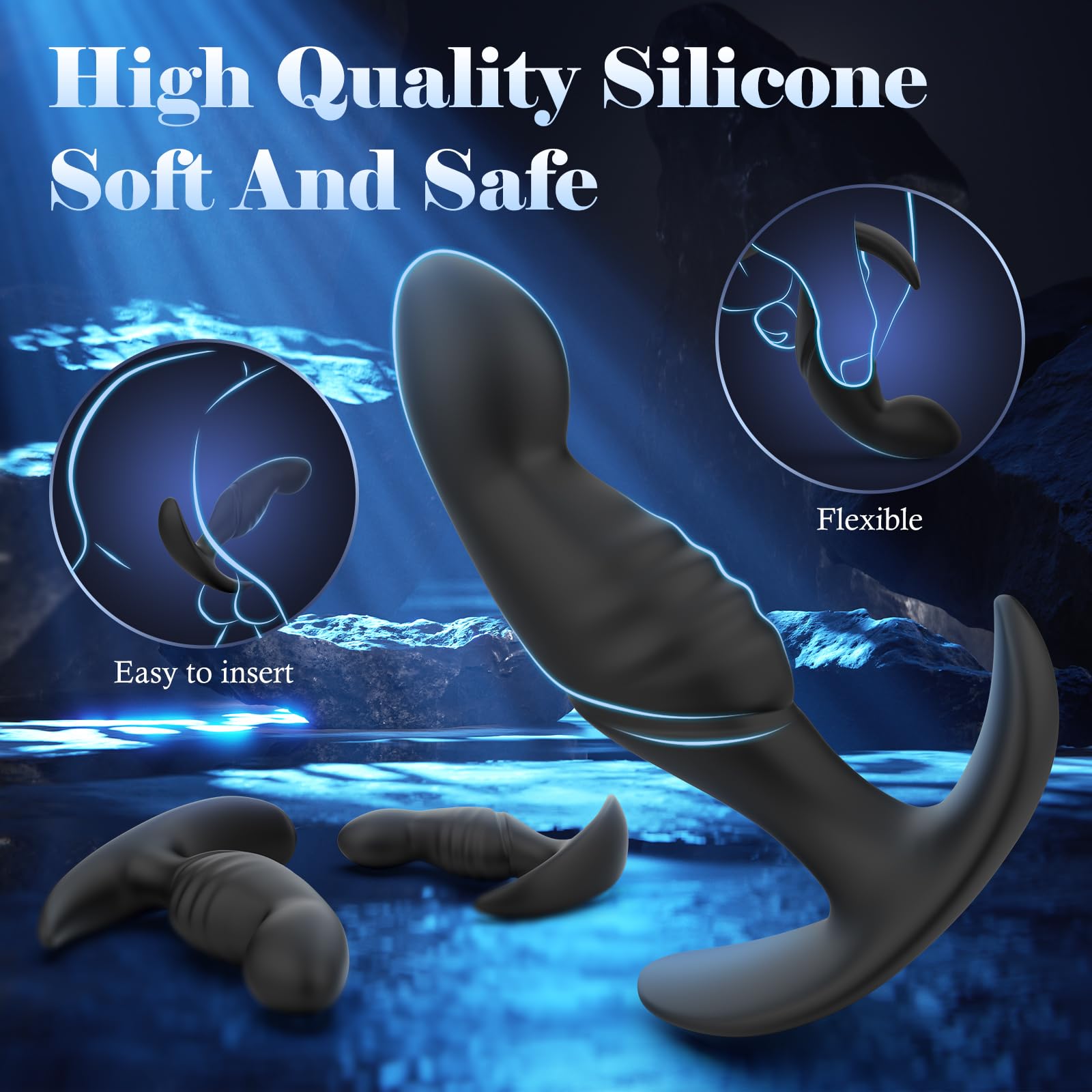 4PCS Silicone Anal Plug Set for Beginners & Advanced Users - Prostate Massager with Flared Base for Men, Women & Couples | Anal Training Kit for Enhanced Pleasure & Intimacy | Perfect for Solo Play, Couples Exploration & BDSM Scenes