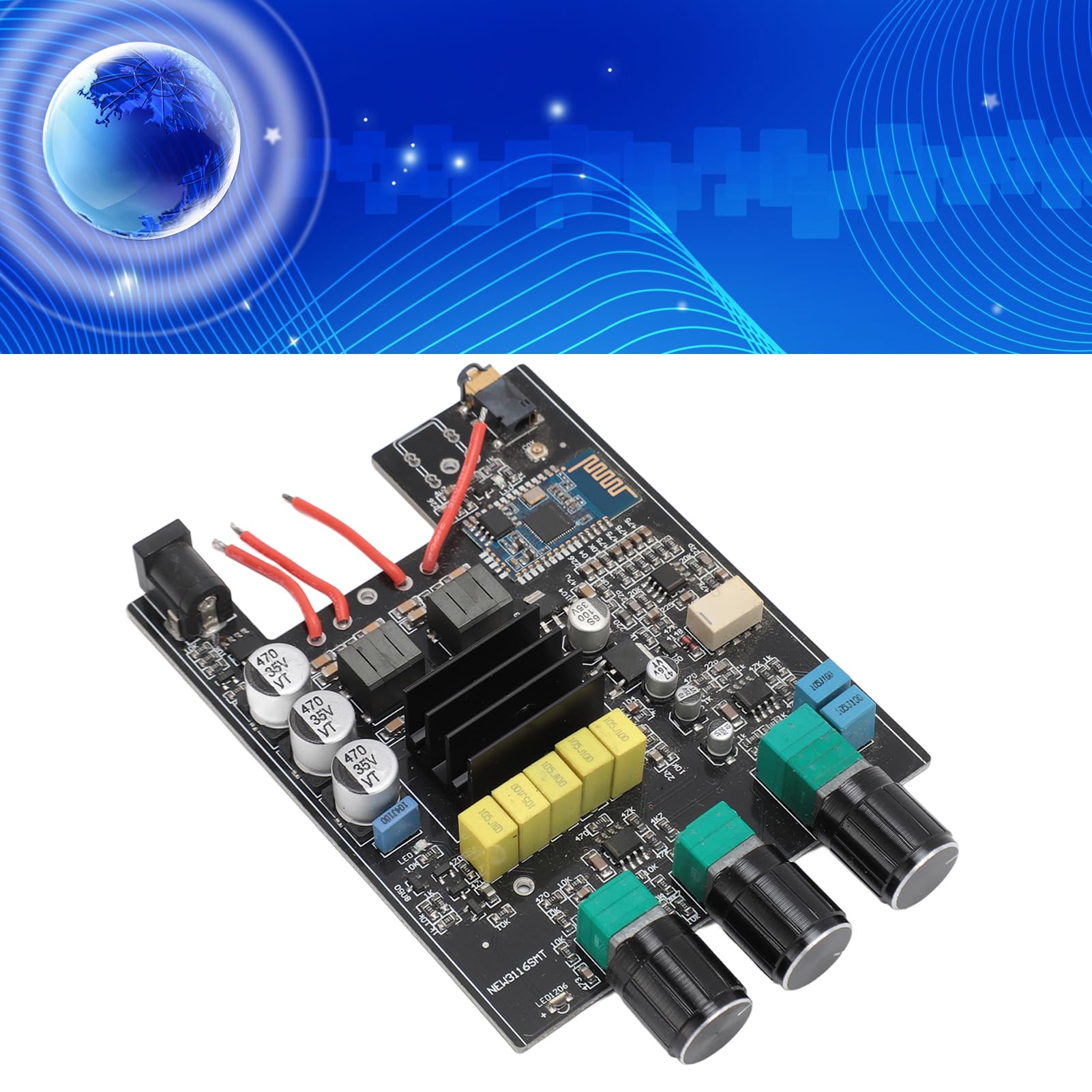 TDA3116D2 QCC3003 120W Dual Channel Bluetooth Amplifier Board, DIY Wireless Speaker Kit for PC, Home Theater, Car Audio, and Multimedia Systems