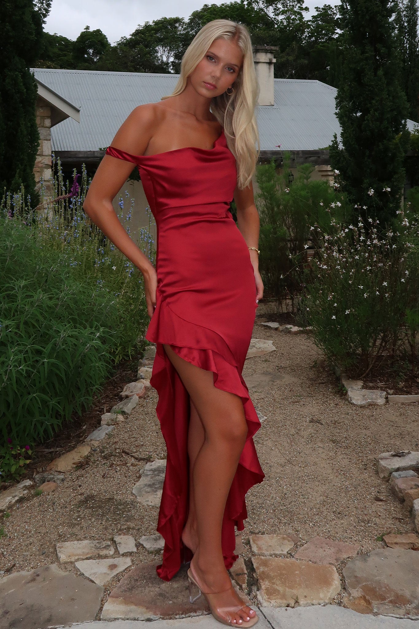 Daenerys Maxi Dress for Women - Elegant Burgundy Long Sleeve Flowy Dress for Fall & Winter | Perfect for Parties, Weddings & Special Occasions