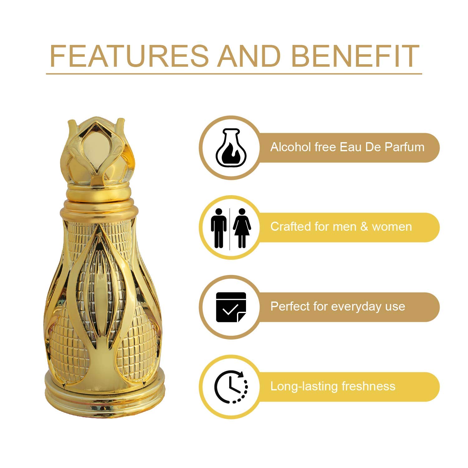 AJMAL Khofooq Premium Concentrated Perfume Oil - Woody Oudh Scent, Alcohol-Free Attar (18ml) for Men & Women | Long-Lasting Fragrance for Date Nights, Special Occasions & Daily Wear + FREE Perfume Tester