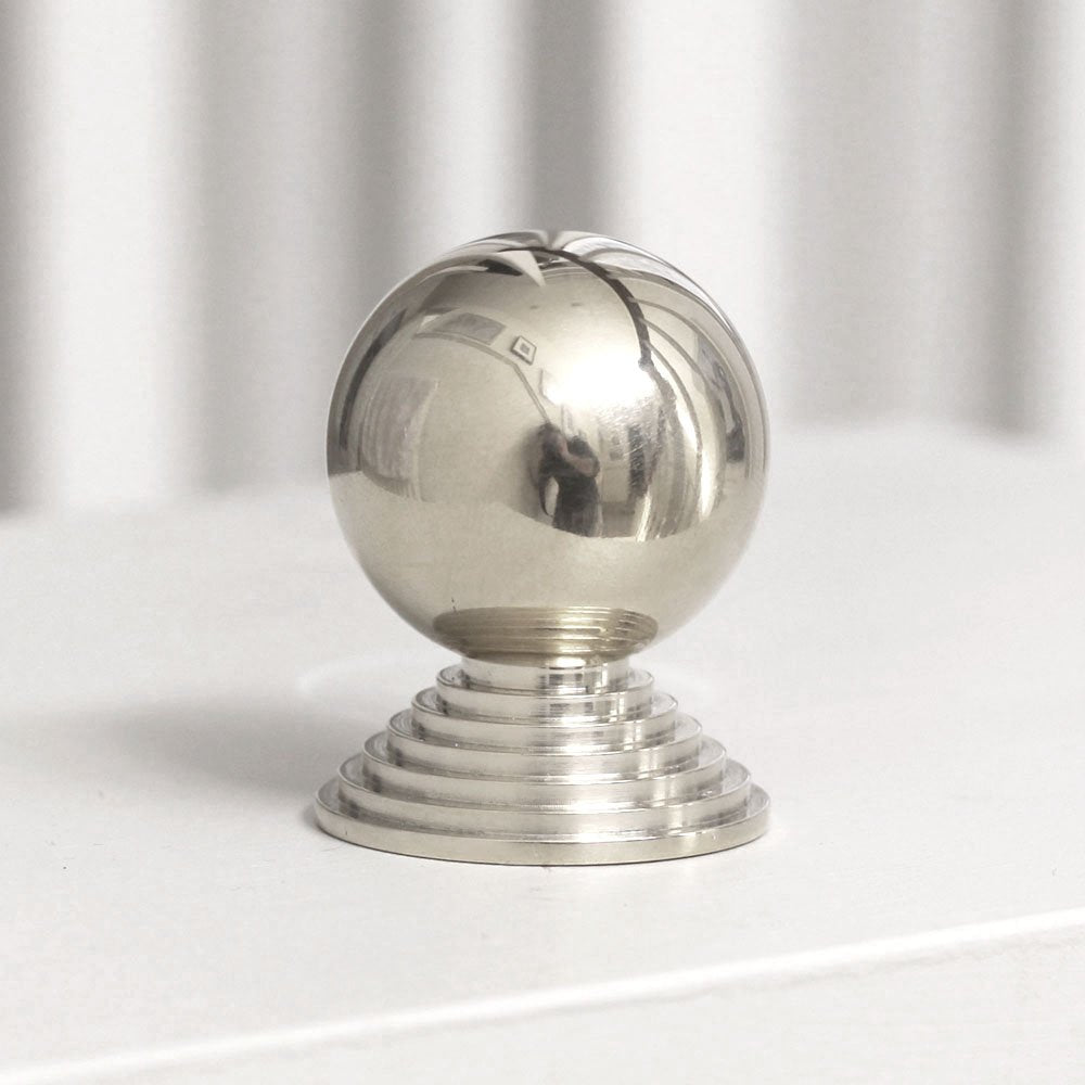 Vintage Polished Nickel Round Art Deco Cabinet Knobs - Set of 10, Elegant Hardware for Dresser, Kitchen Cabinets & Furniture - Half Price Sale for Home Renovation & DIY Projects