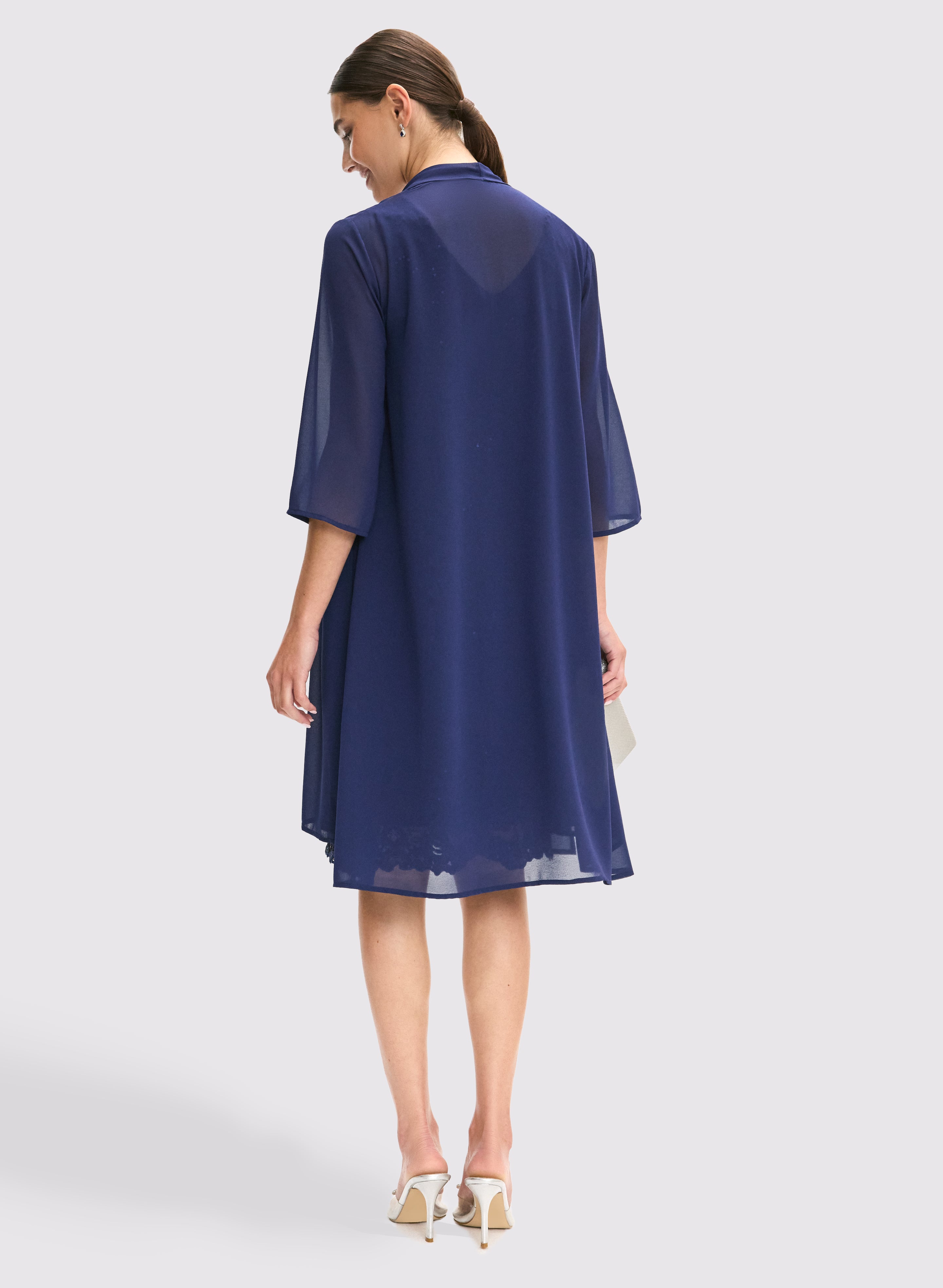 Elegant Chiffon Jacket and Dress Set for Women - Lightweight Summer Outfit for Beach, Wedding & Party Occasions