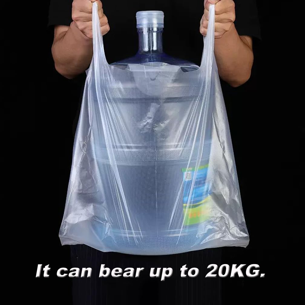 8 Gallon Heavy Duty Plastic Bags with Handles - 100 Pack Extra Thick 2 MIL Trash Bags, 30L Capacity (23.62