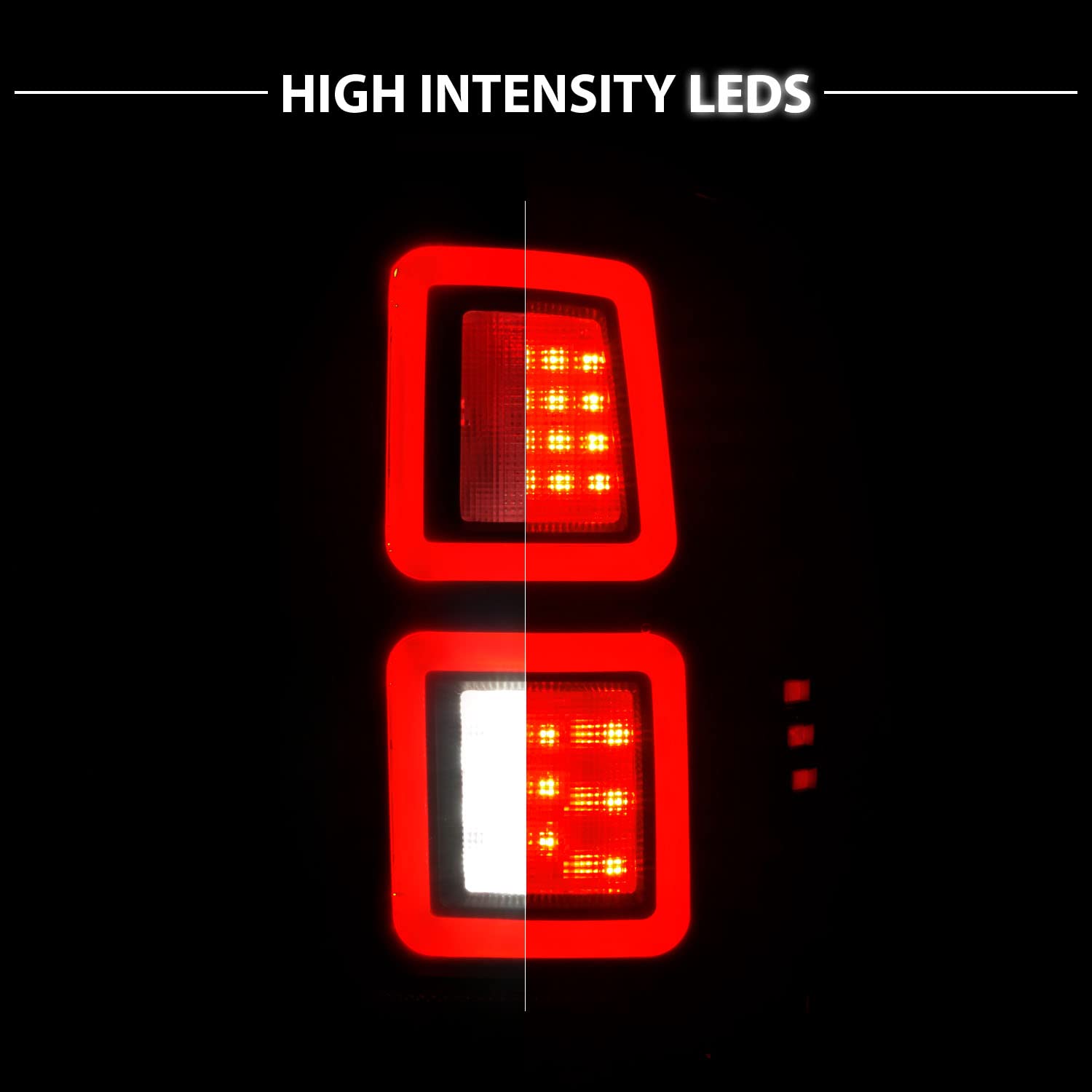 Full LED Parking Light Bar Brake Reverse Tail Lights for 2009-2018 Dodge Ram 1500 2500 3500 - OE LED Compatible - Perfect for Night Driving & Off-Road Adventures
