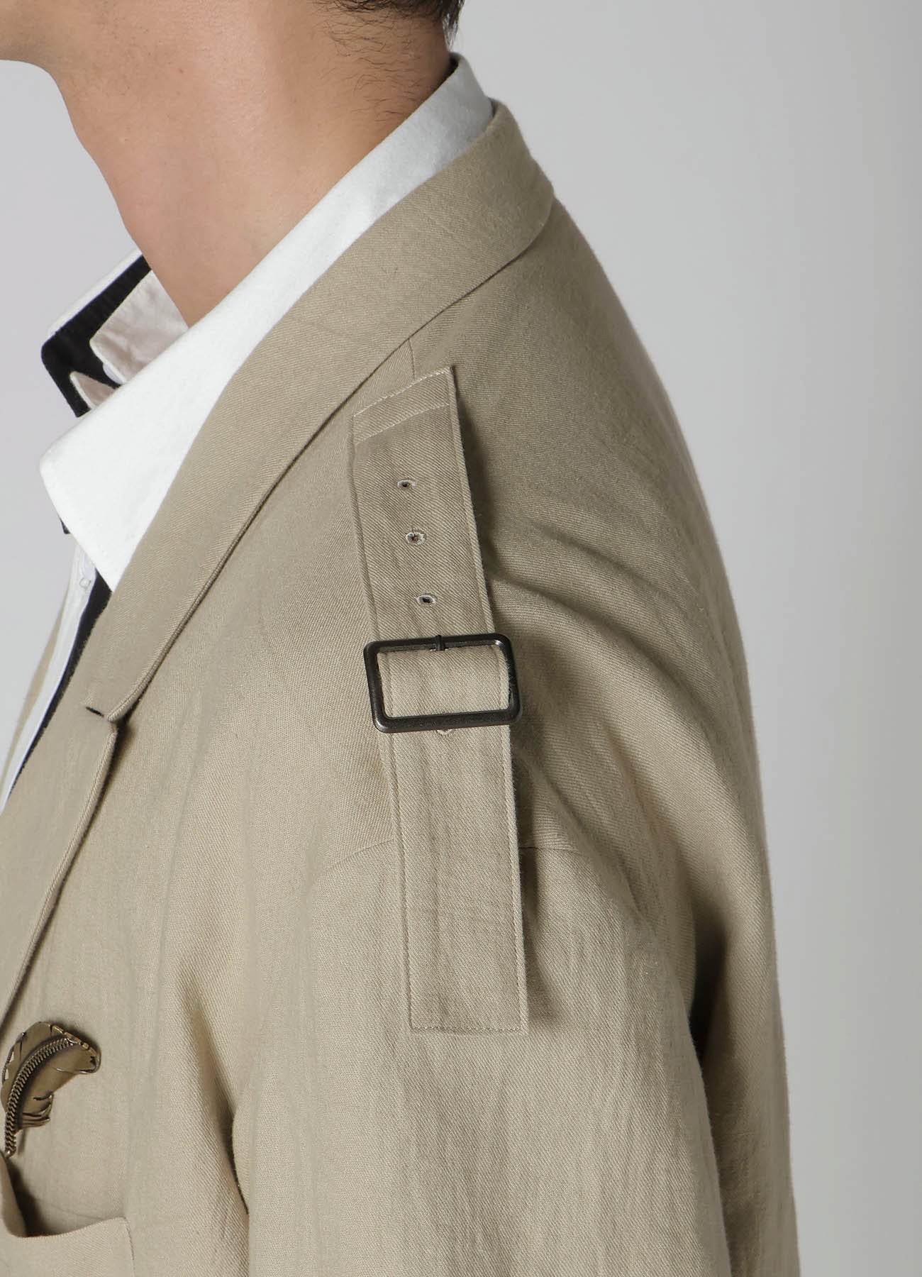Stylish Cotton Linen Viyella 2-Button Jacket with Adjustable Shoulder Buckles | Perfect for Office Wear & Casual Outfits