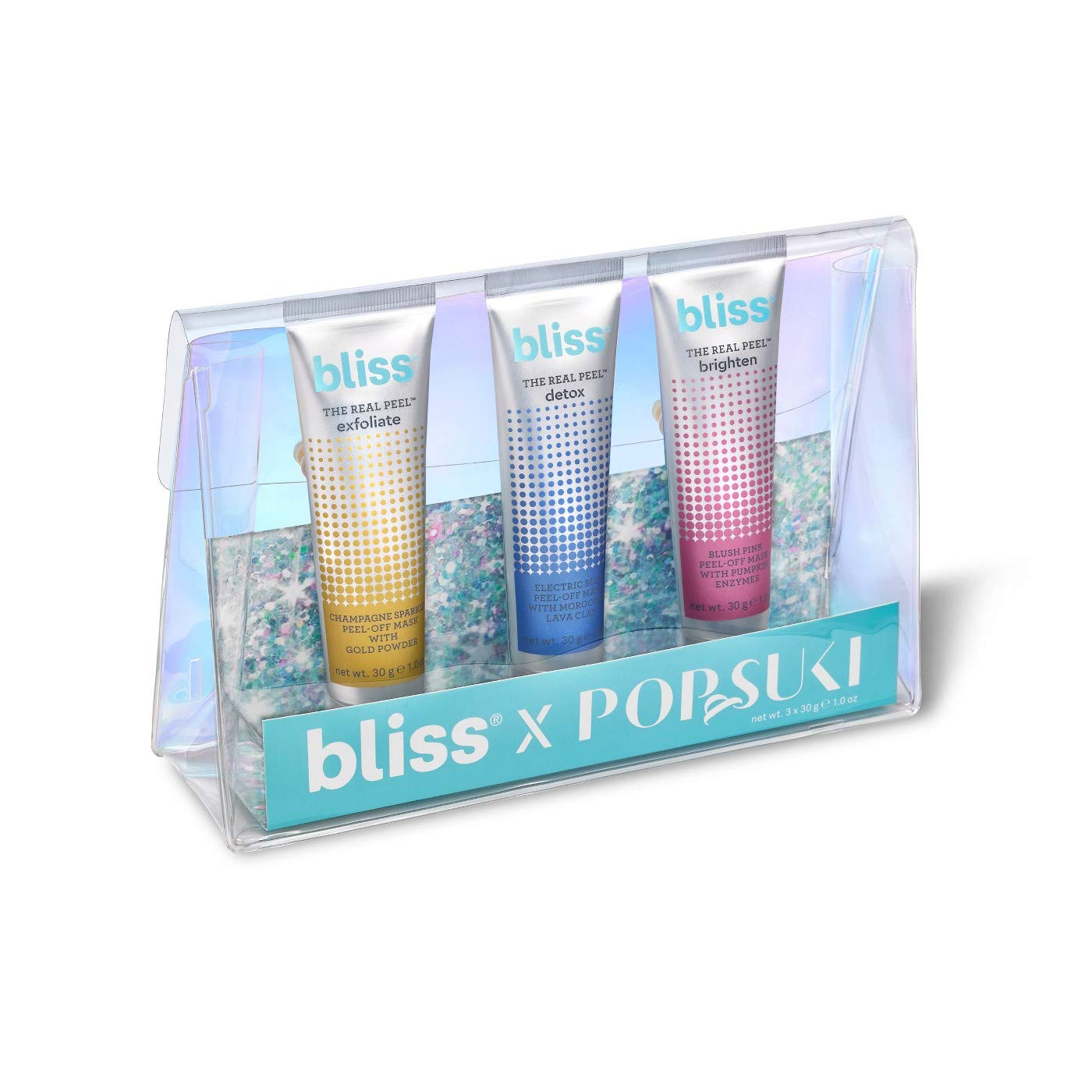 Bliss The Real Peel Trio Skincare Gift Set - Exfoliating Face Mask, Glycolic Acid Peel & Enzyme Peel for Glowing Skin - Perfect for Spa Day & Skincare Routine