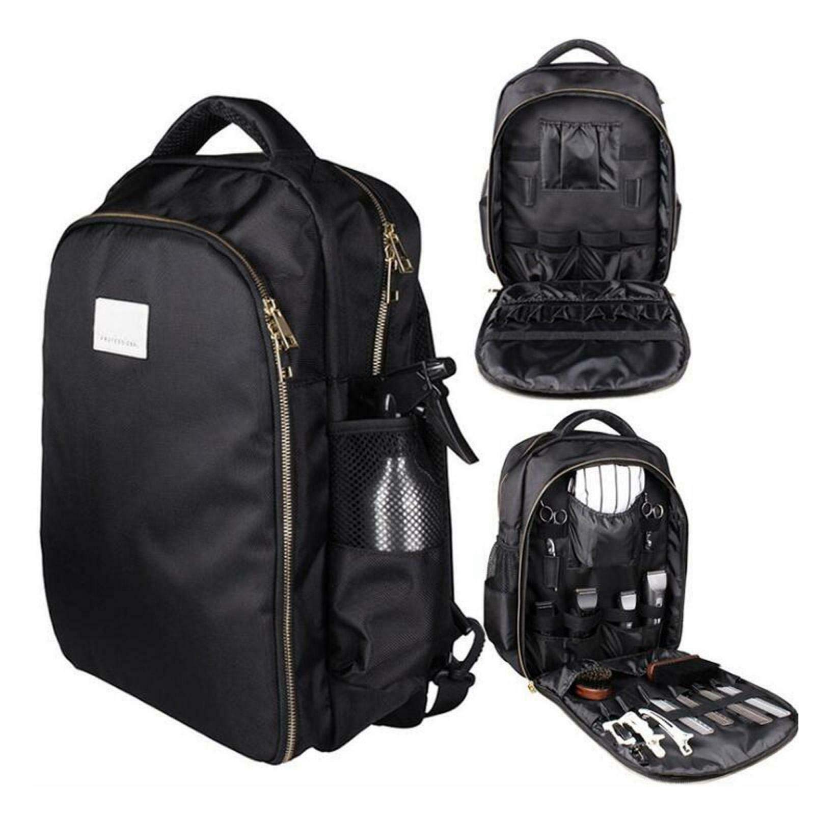 ZHFF Professional Barber Backpack - Multifunctional Hairdressing Tool Organizer with Travel Makeup Storage | Portable Black Backpack for Clippers, Scissors & Styling Tools | Perfect for Salon Professionals & Mobile Hairstylists