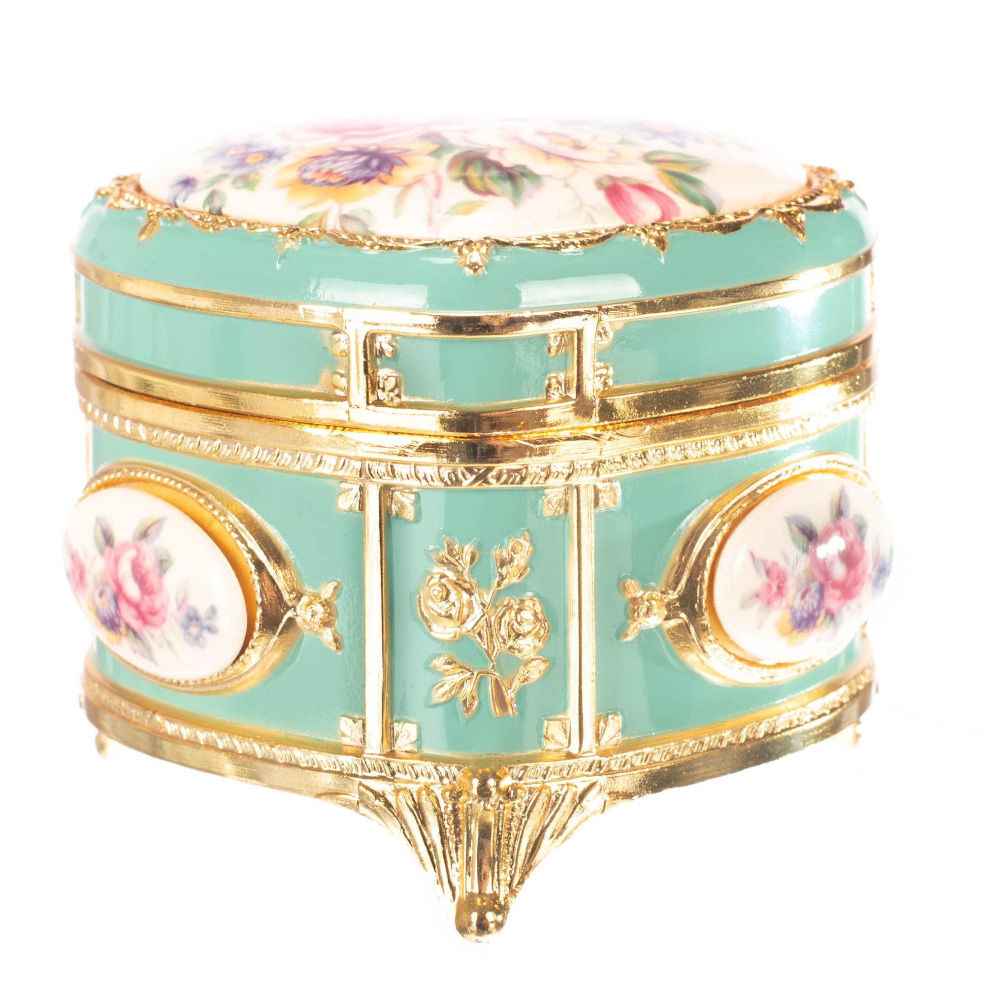 Elegant Heart-Shaped Victorian Floral Music Jewelry Box - Plays 'Memory' from Cats Musical - Perfect for Gift Giving, Wedding Favors & Home Decor