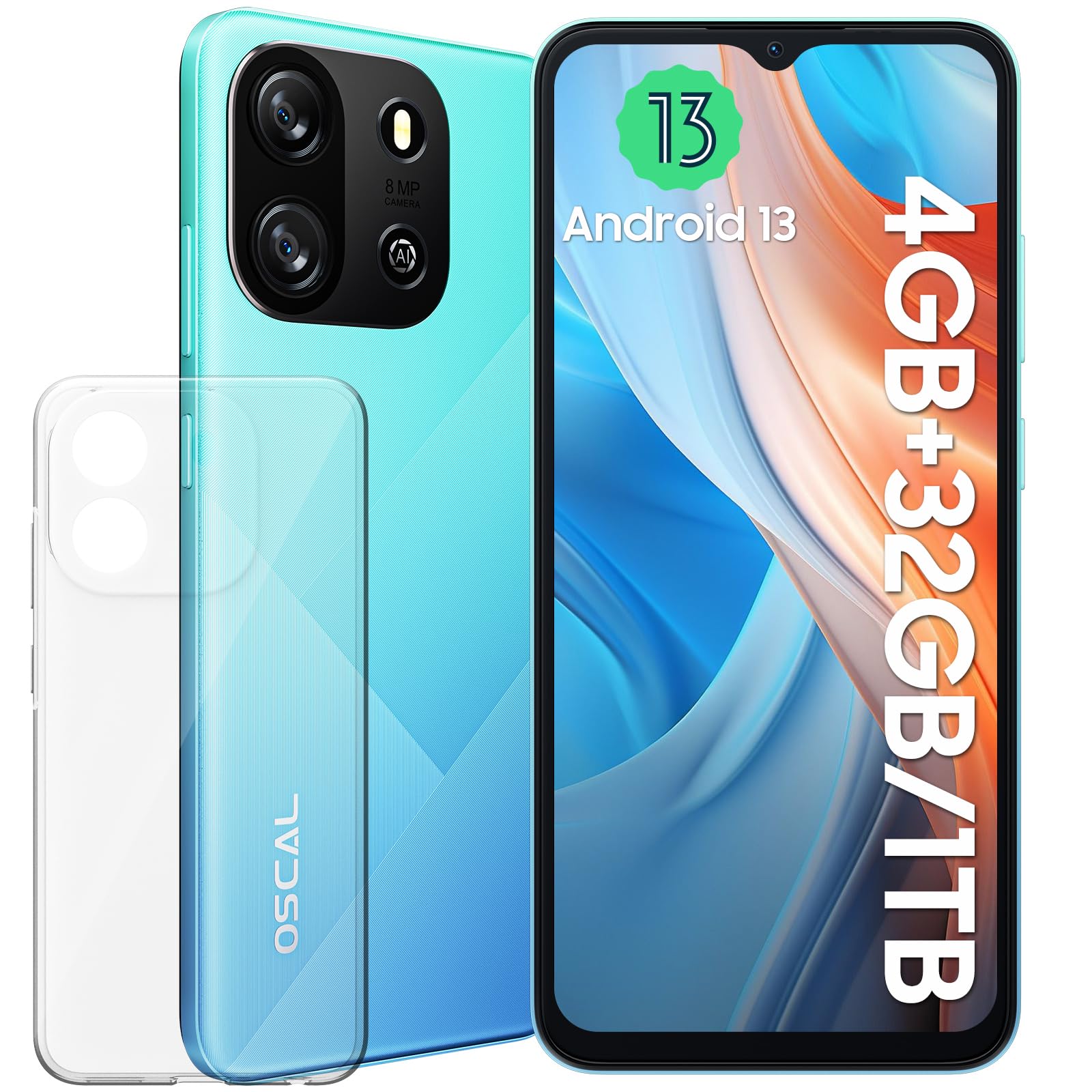 OSCAL Flat 1C Unlocked Smartphone - 6.52