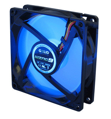 Gelid Wing 9 92x92x25mm High Performance Gaming PC Cooling Fan with Blue LED - Quiet Operation for Computer Case, CPU Cooler & PC Builds