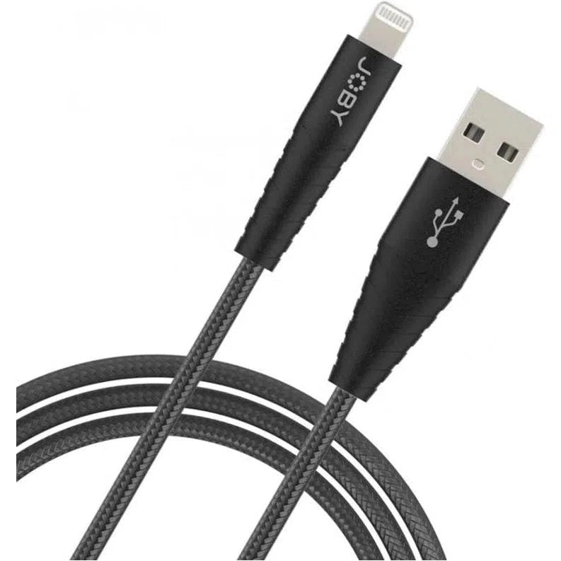 Joby Charge Sync Lightning Cable 1.2m/4ft Black - Fast Charging iPhone Cable for iPhone 14/13/12/11/X/8/7 - Durable Sync & Charging Cord for Home, Office, Car & Travel