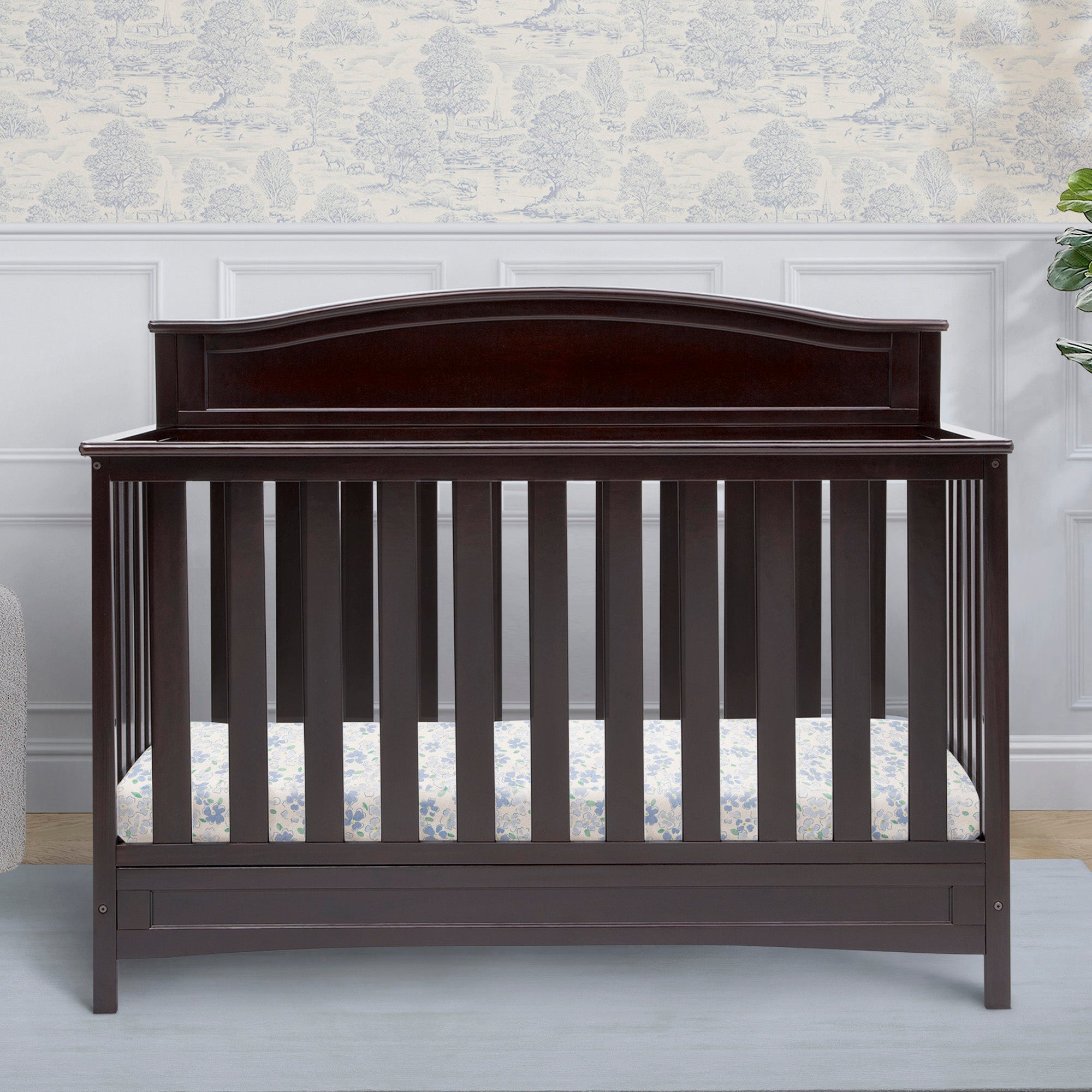 Emery 4-in-1 Convertible Baby Crib - White Nursery Furniture for Toddler to Full Size Bed - Perfect for Modern Nursery & Kids Bedroom Decor