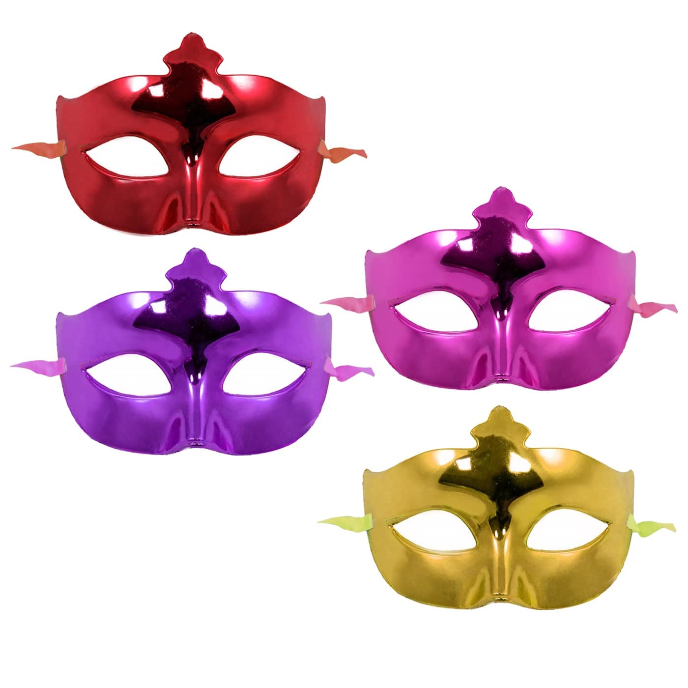 INAAYA Set of 4 Themed Face Masks - Birthday & Halloween Face Coverings in Vibrant Colors | Perfect for Parties, Costumes & Holiday Celebrations