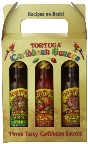 **TORTUGA Caribbean Hot Sauce Gift Set - 3 Pack (5 oz Each) - Gourmet Hot Sauce for Pasta, Pizza & More - Perfect for Gift Baskets, Parties, Holidays & BBQ Nights**