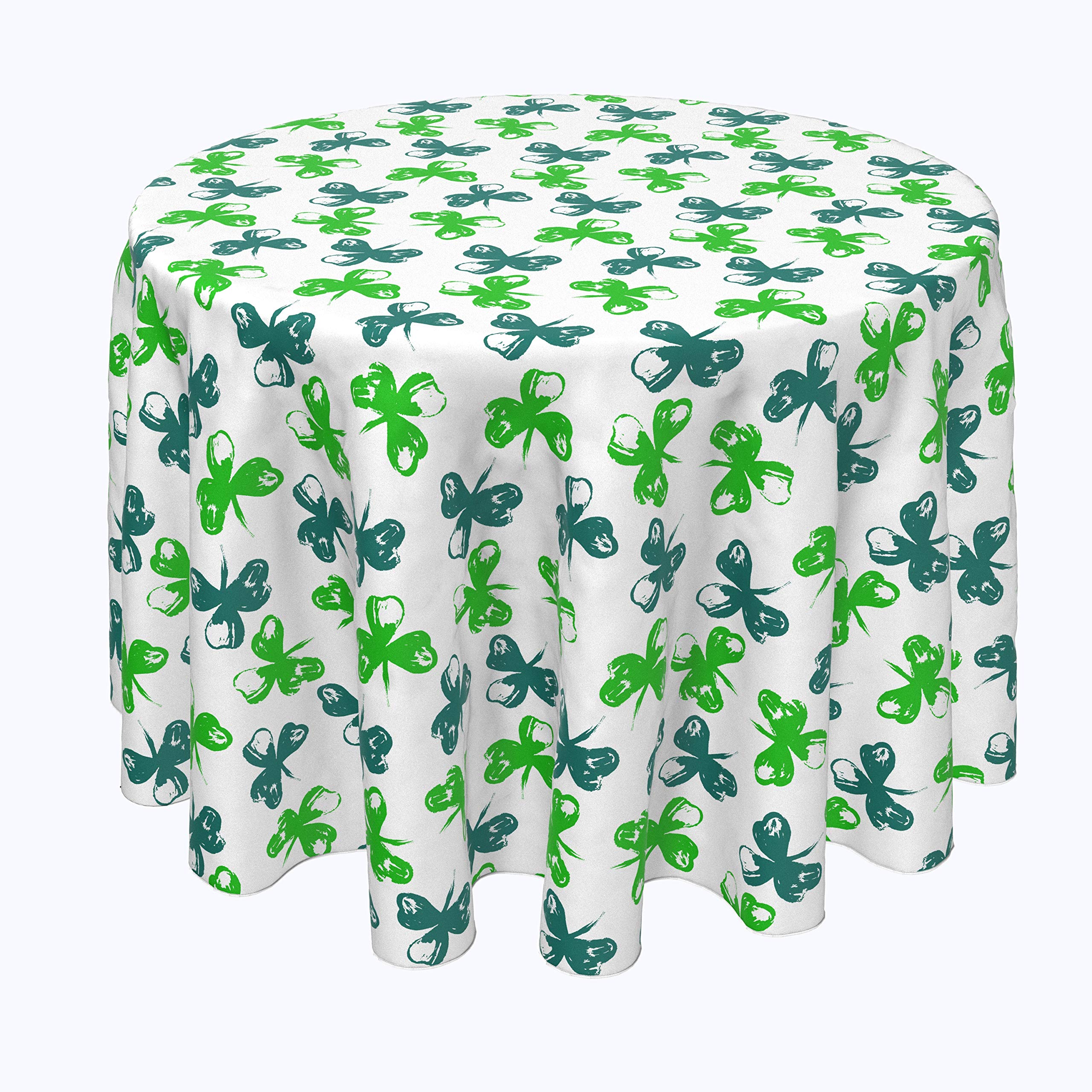 Milliken 100% Polyester Machine Washable Fabric Tablecloths, Table Runners & Napkins - Brush Stroke Pretty Clovers Design (60